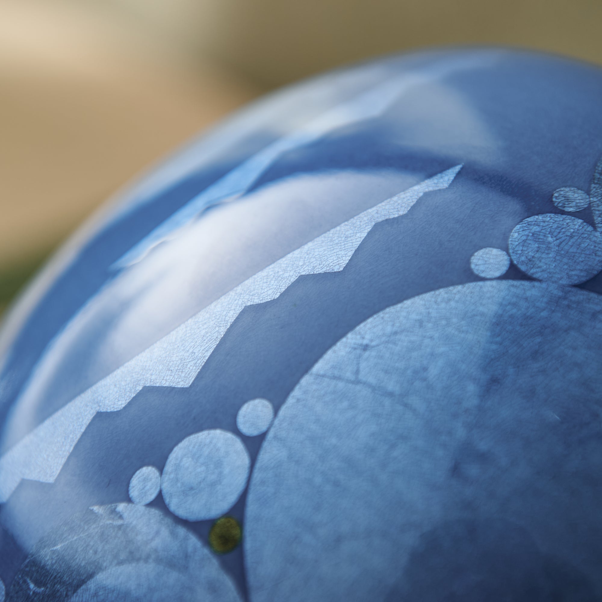 Yuri-Ginsai Pale Azure Circular Pattern Vase