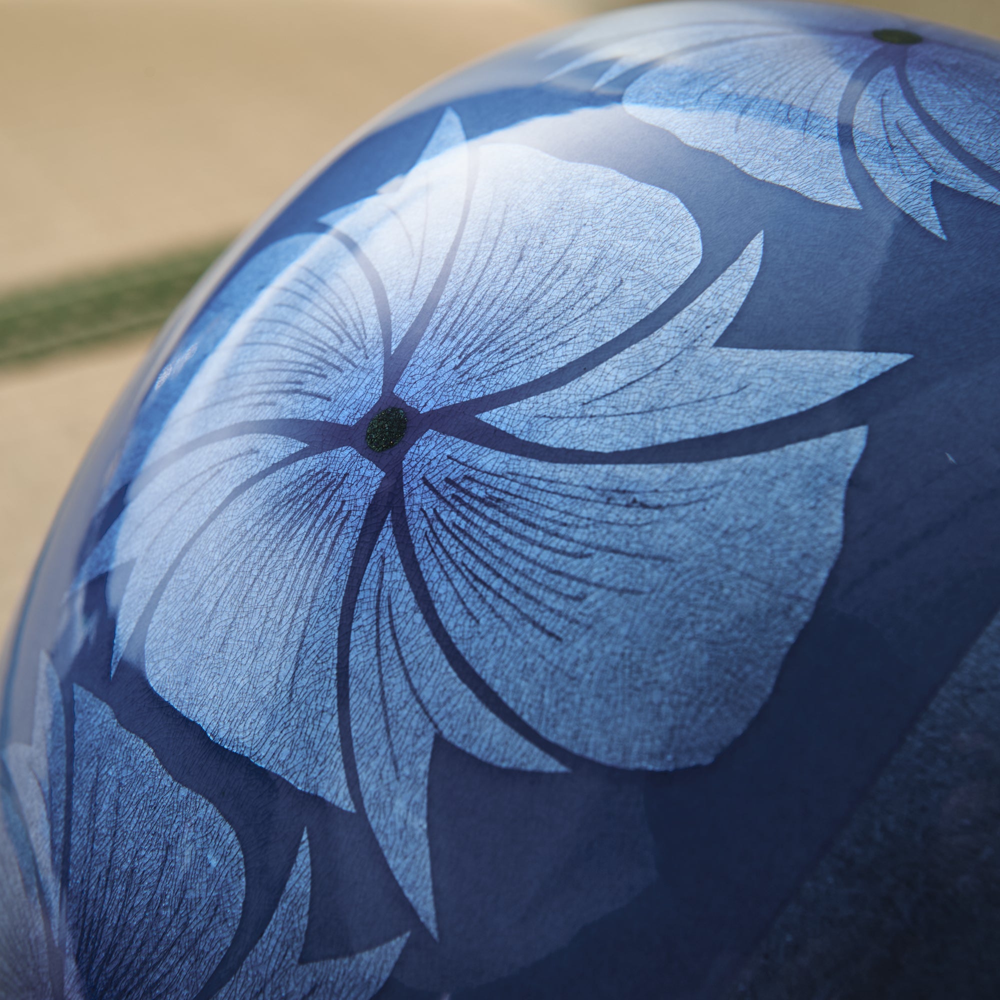 Yuri-Ginsai Pale Azure Flower Pattern Vase