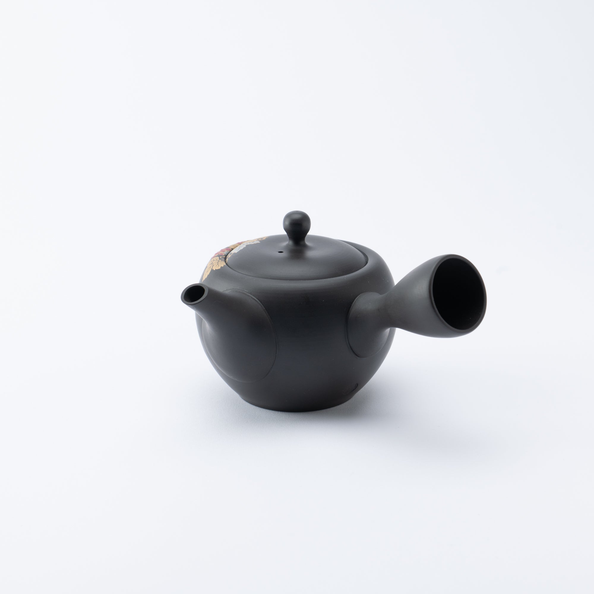 Black Clay Grape Japanese Teapot