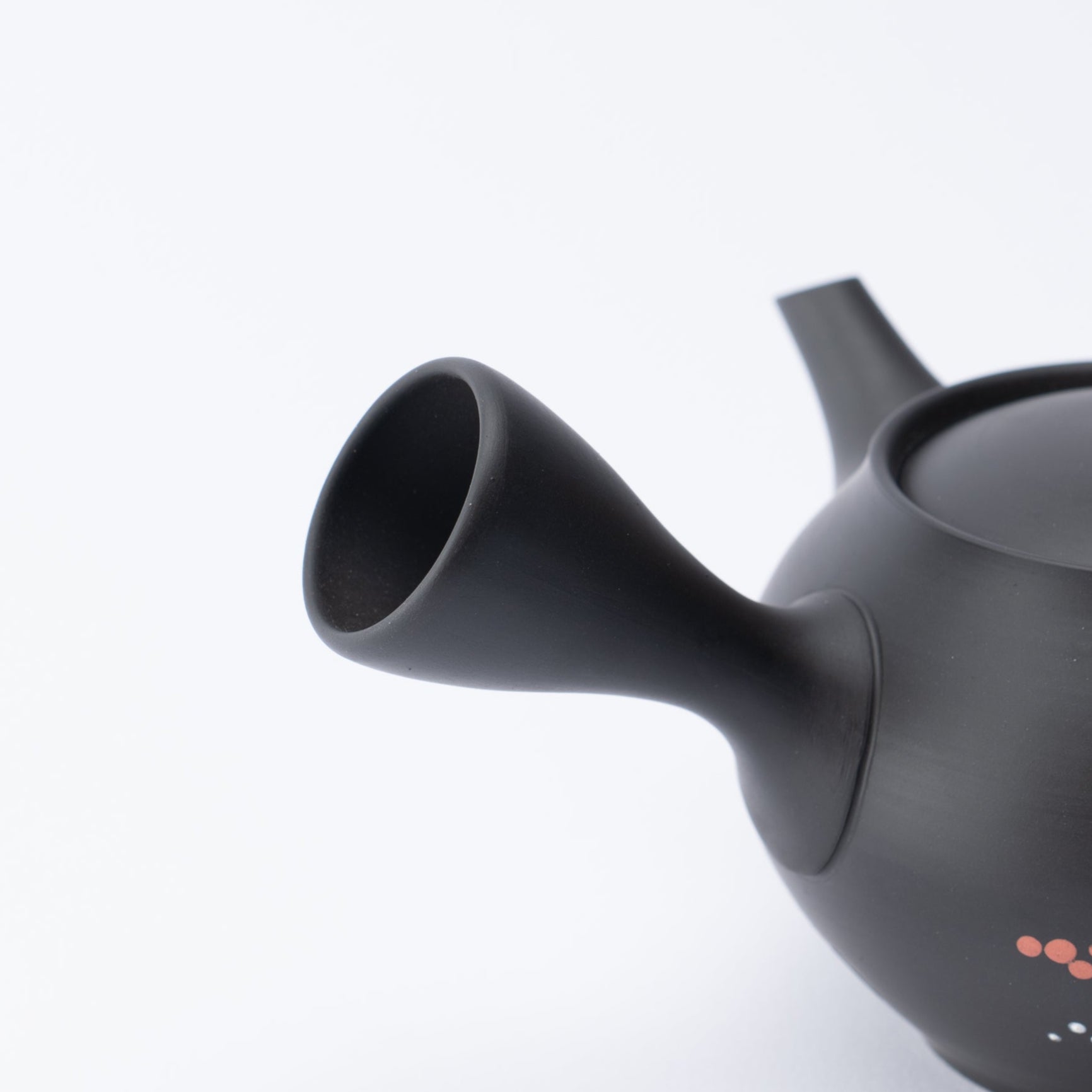 Black Clay Bush Clover Japanese Teapot