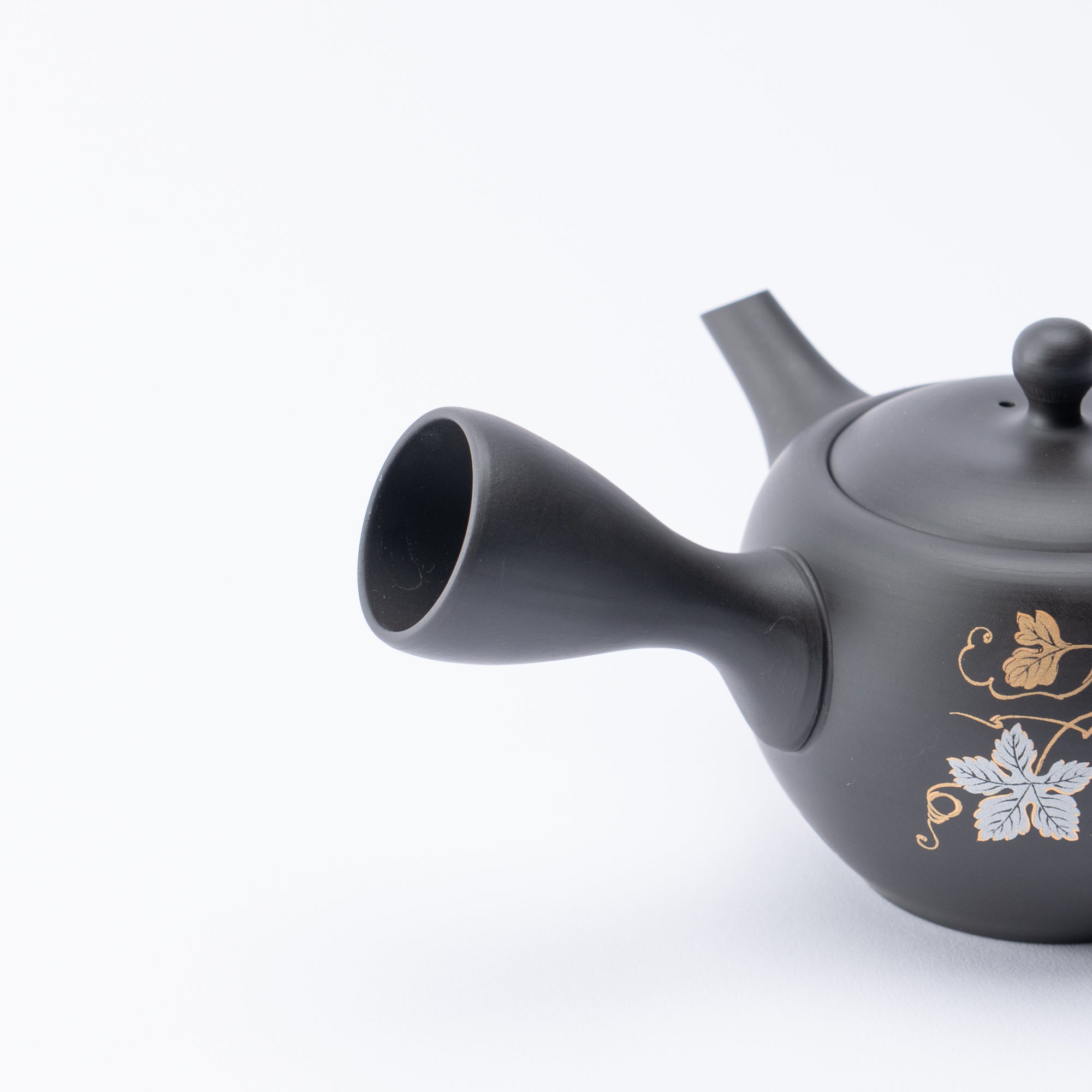 Black Clay Grape Japanese Teapot