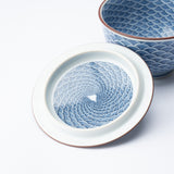 Midou Kiln Seigaiha Blue Wave Hasami Japanese Teapot Set 23.7 oz (700 ml)