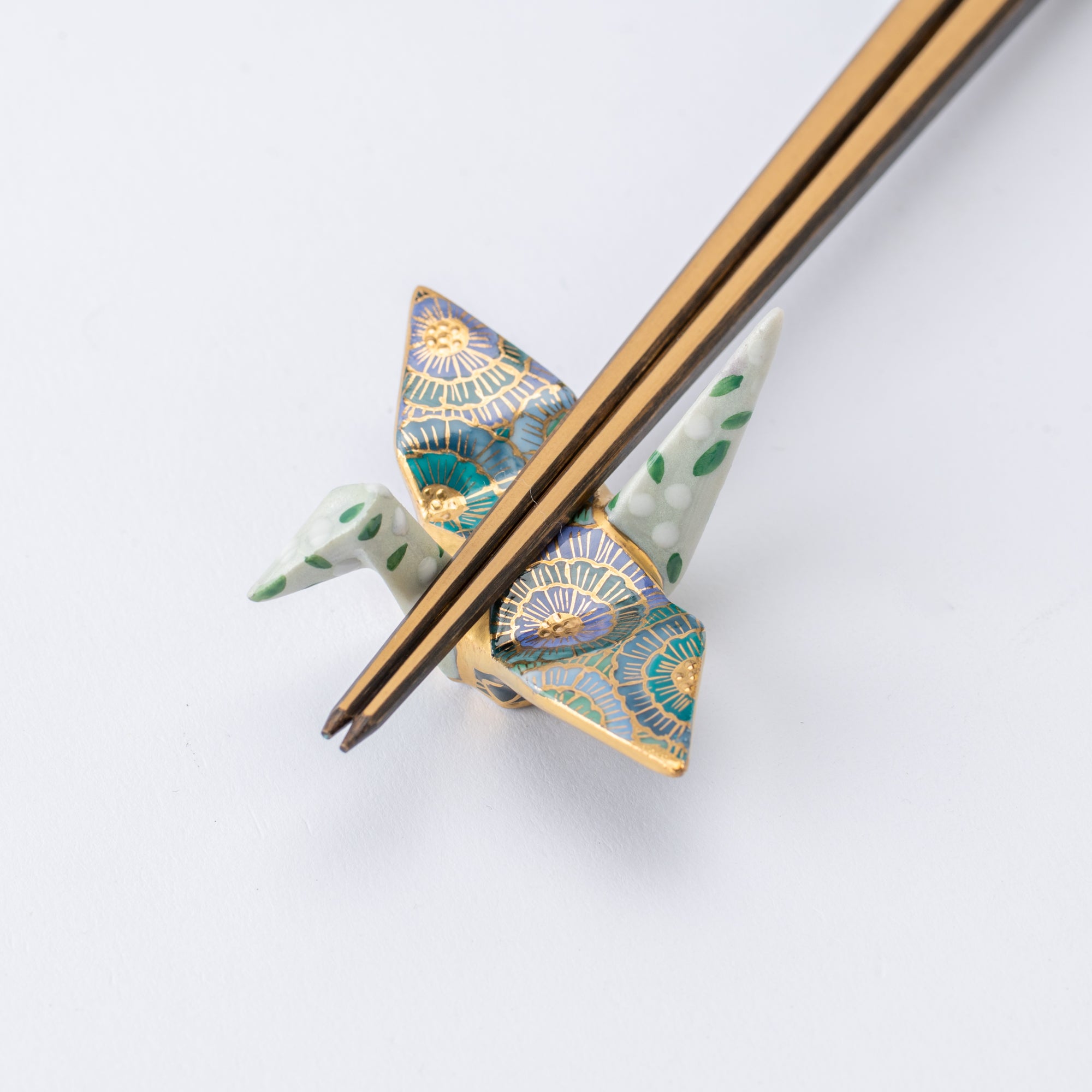 Gold-lined Origami Crane Chopstick Rest