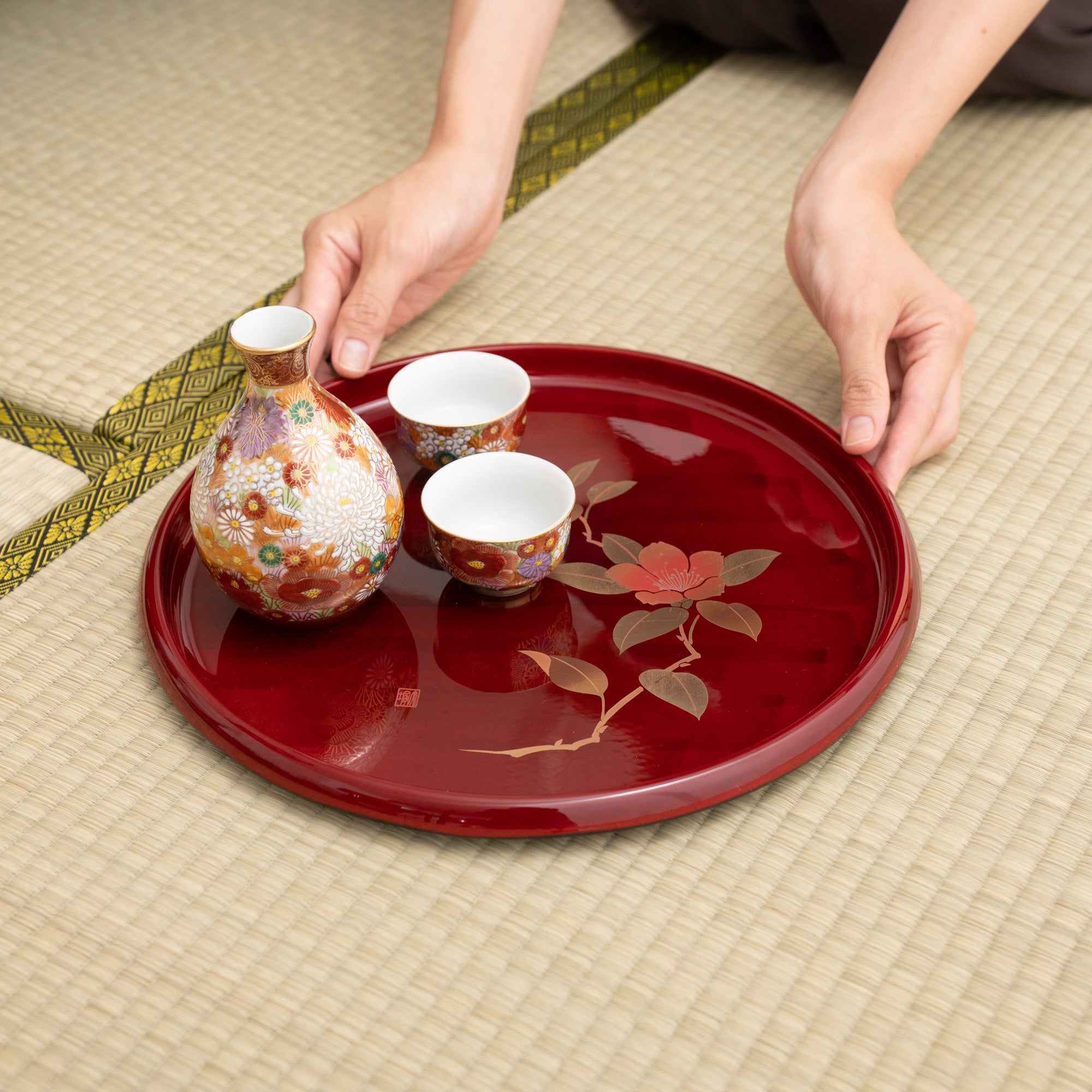 Gold Sasanqua Serving Tray