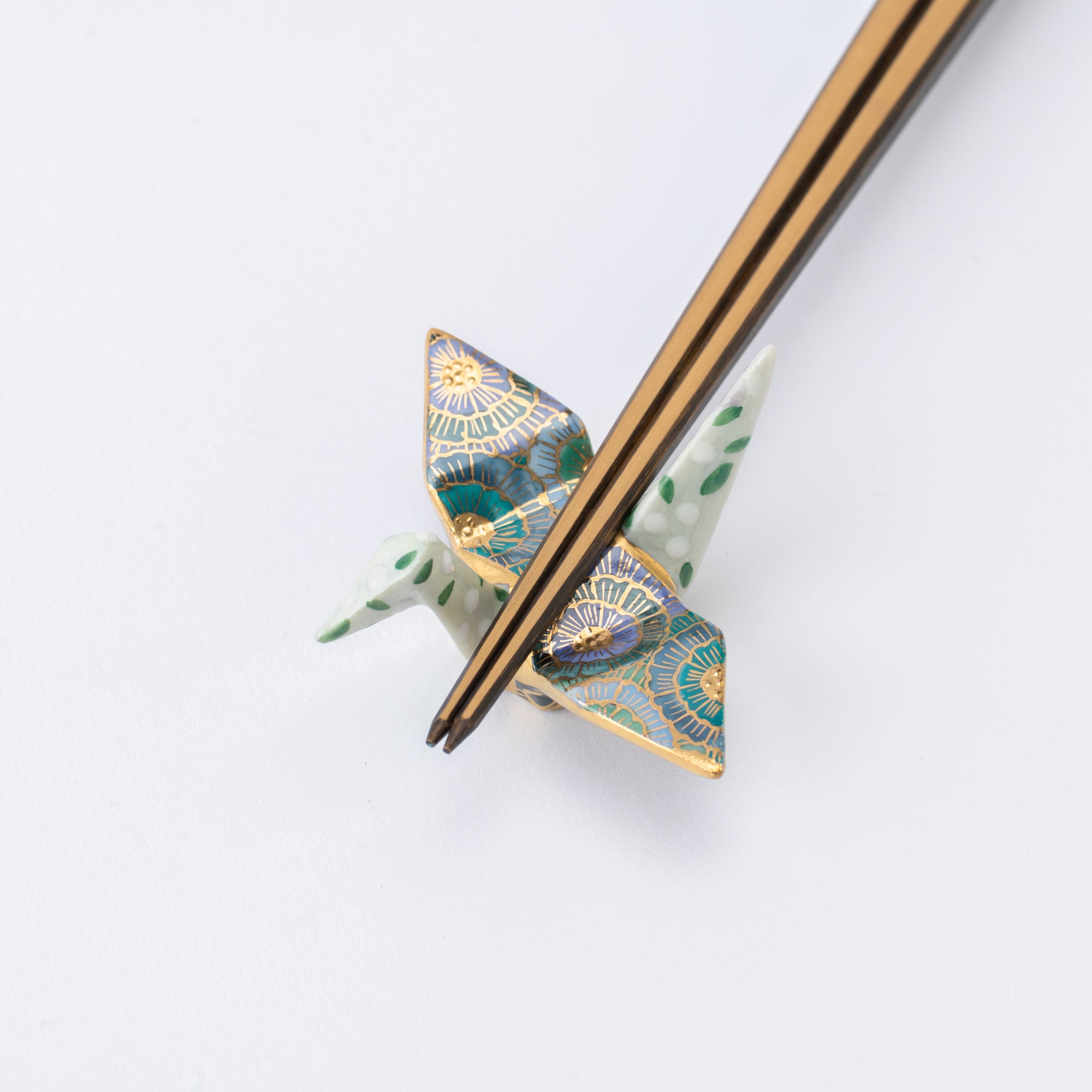 Gold-lined Origami Crane Chopstick Rest