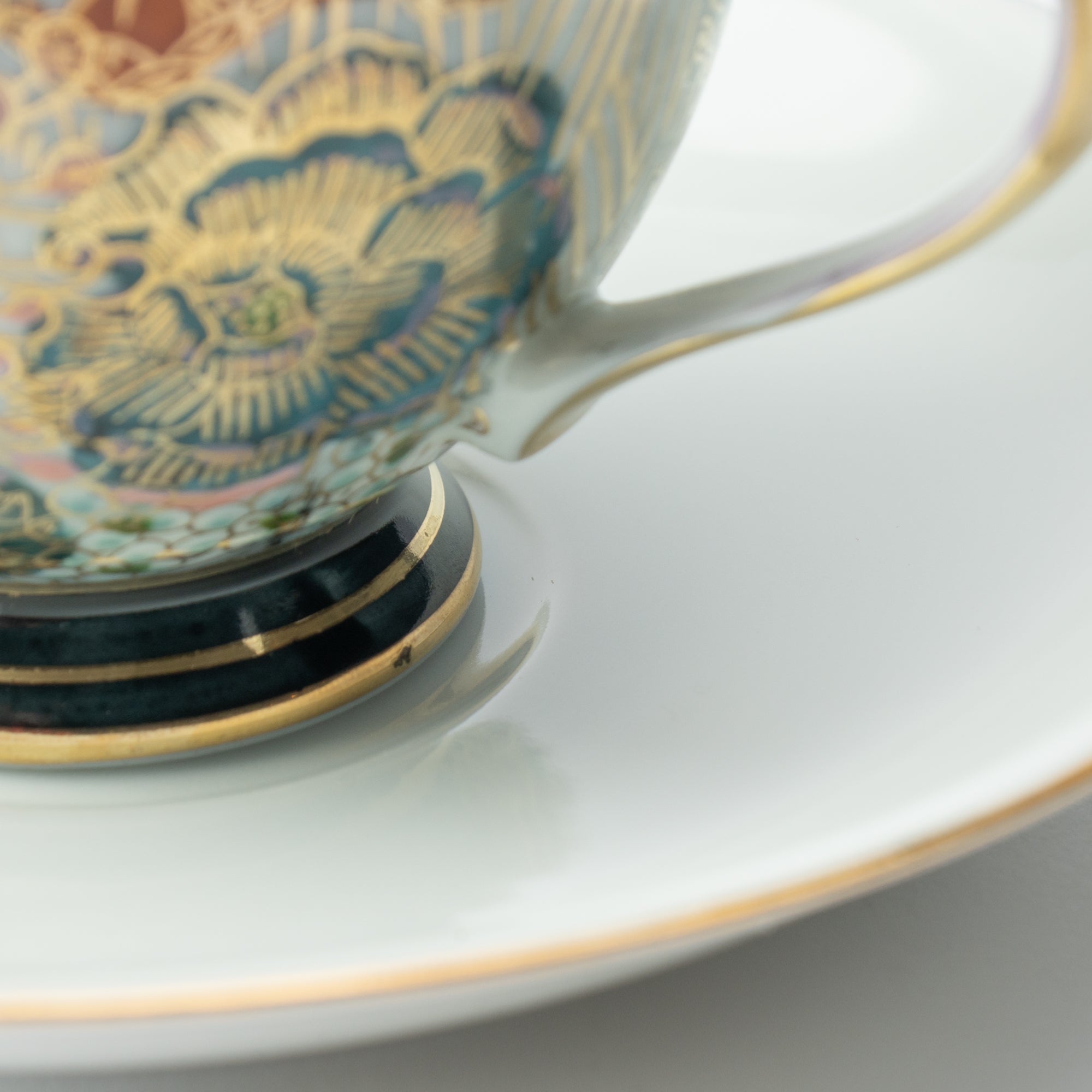 Blue Hanazume Kutani Cup and Saucer