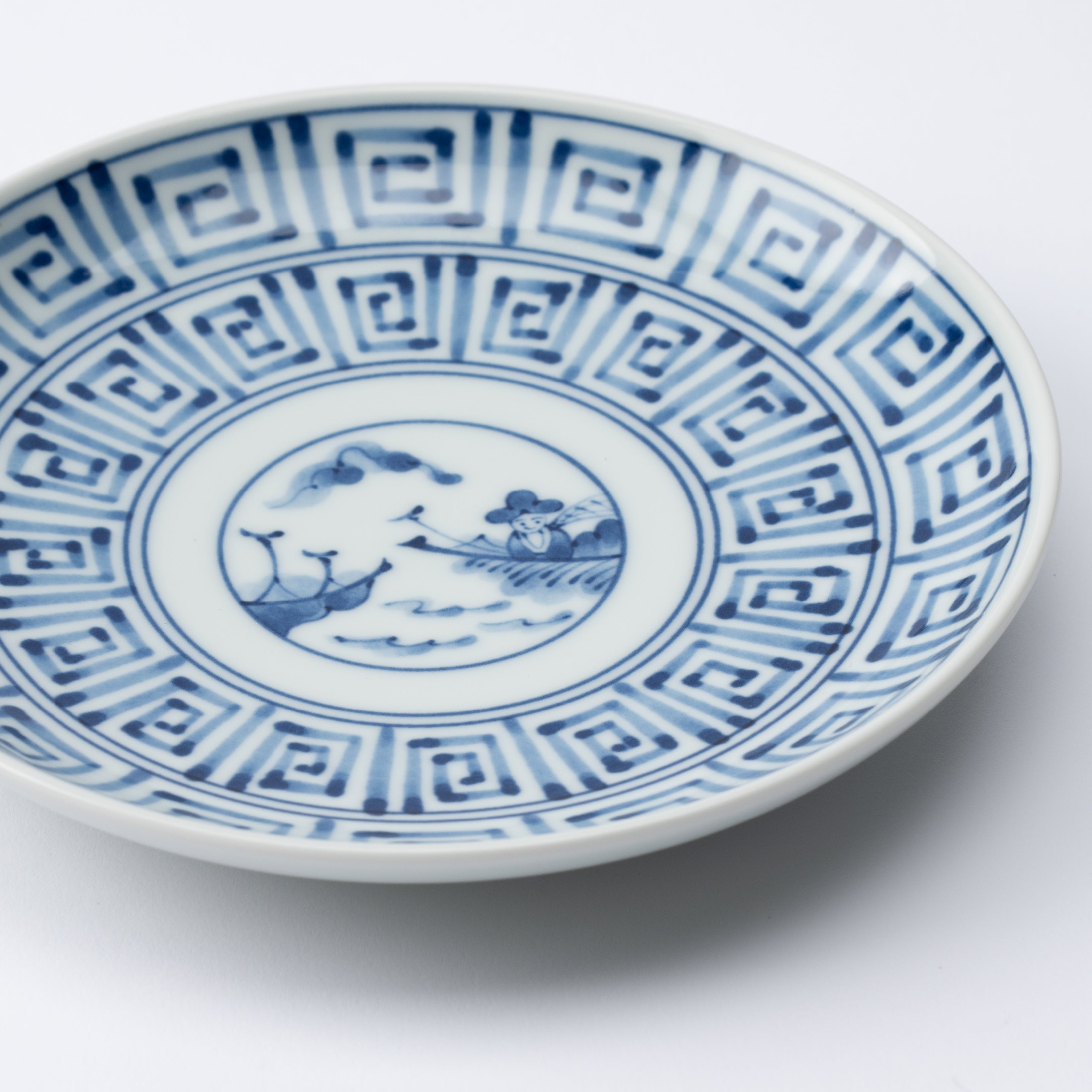 Indigo Geometric Swirl and Nanban Side Plate