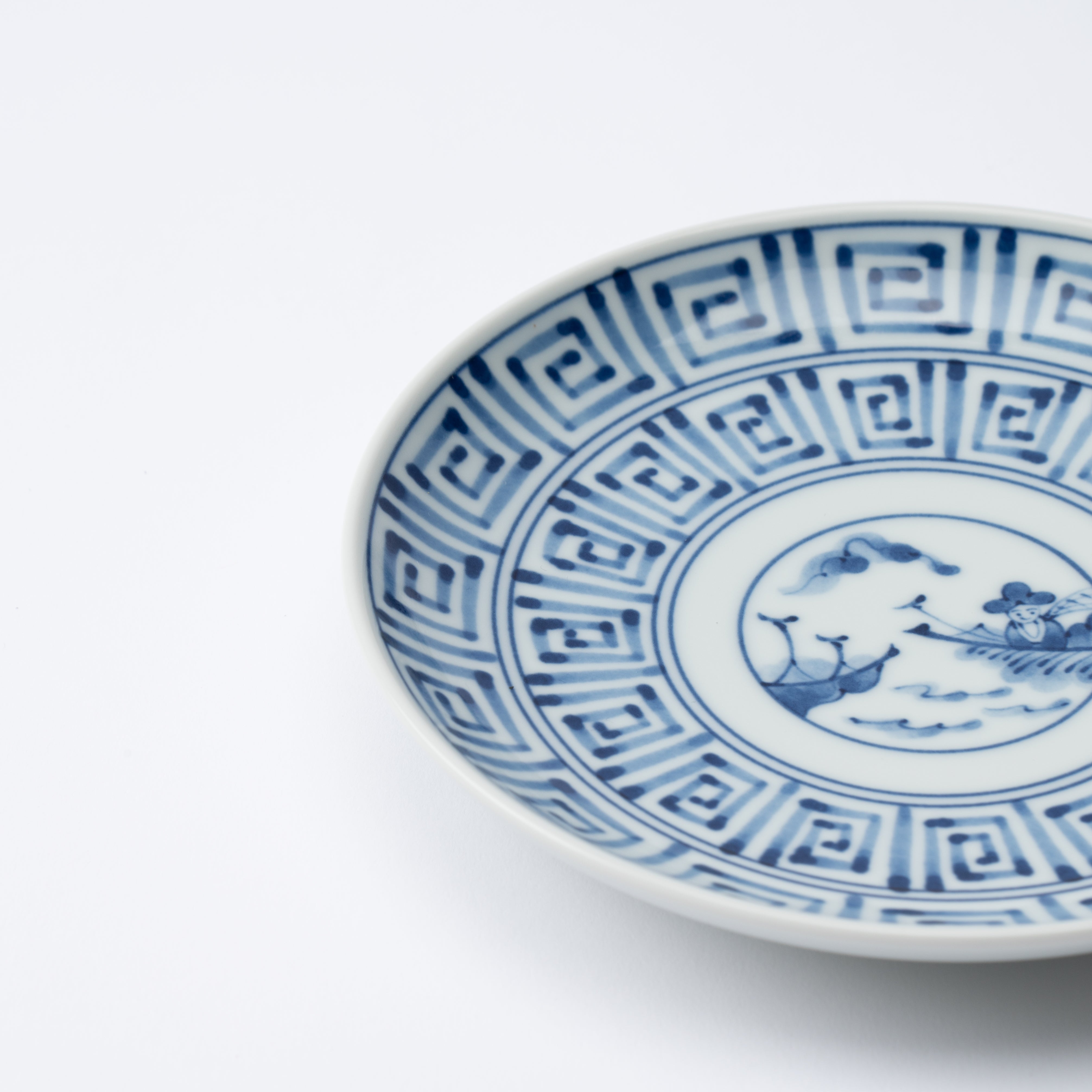 Indigo Geometric Swirl and Nanban Side Plate