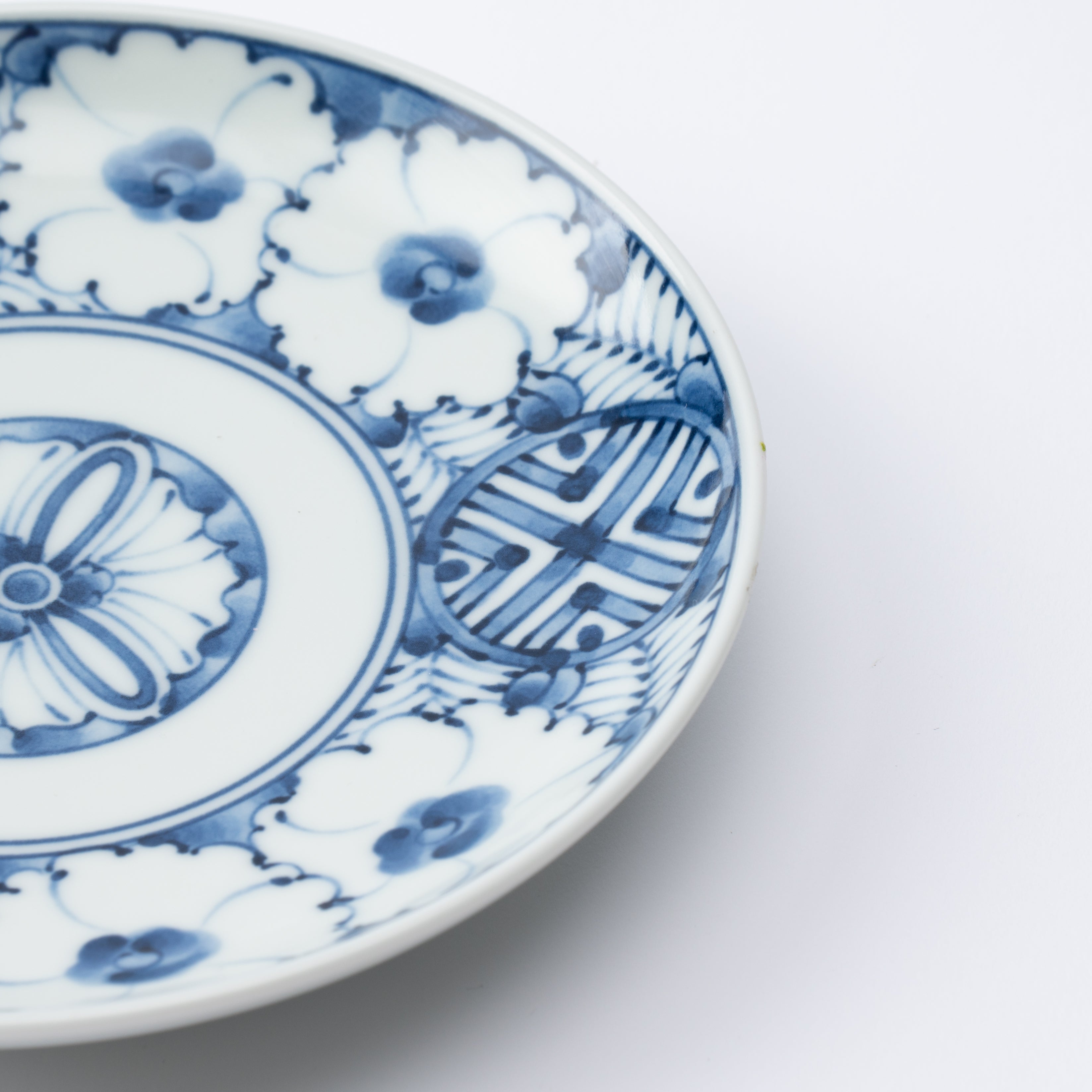 Indigo Geometric Flowers Side Plate