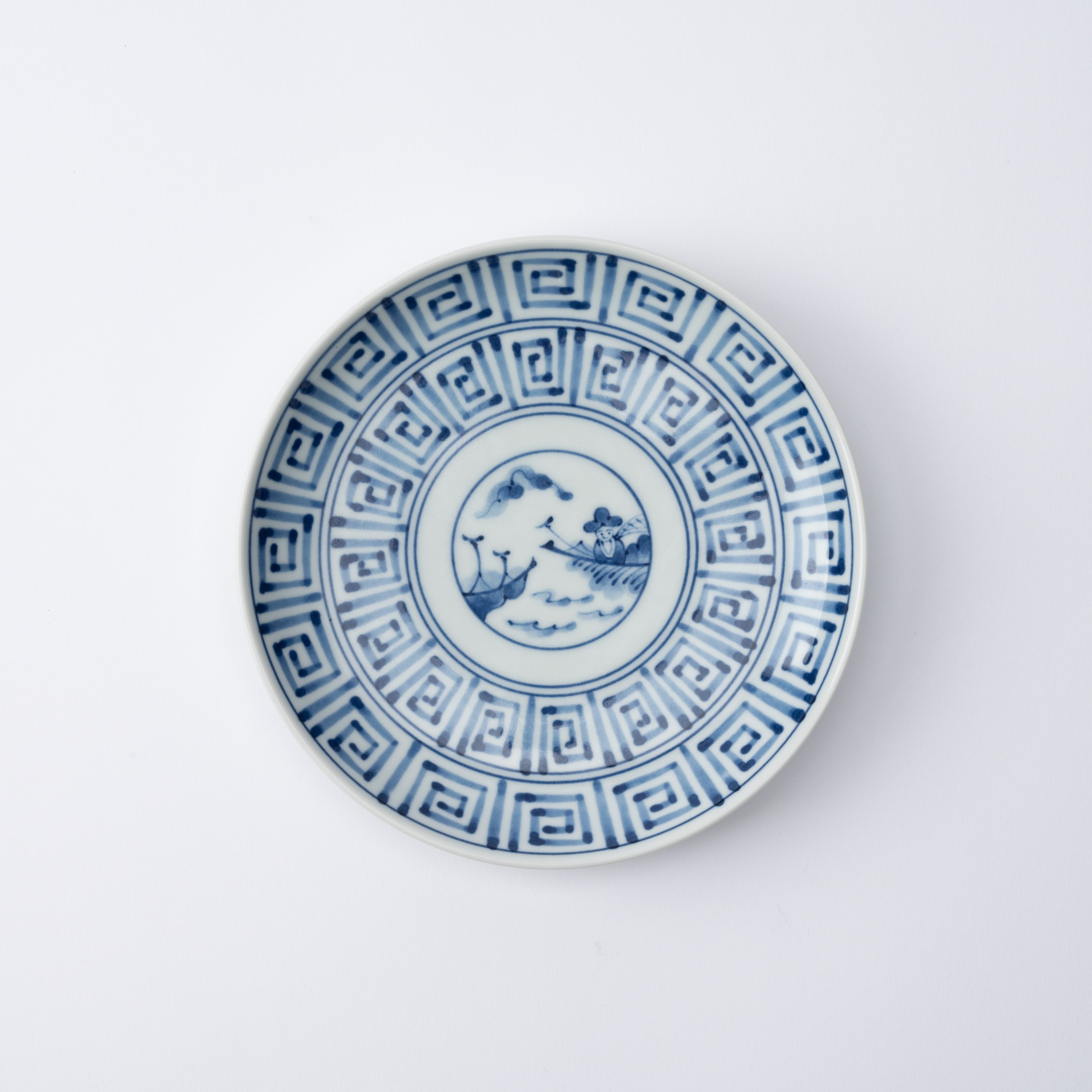 Indigo Geometric Swirl and Nanban Side Plate