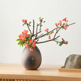Jujube Flower Pattern Shigaraki Ware Flower Vase