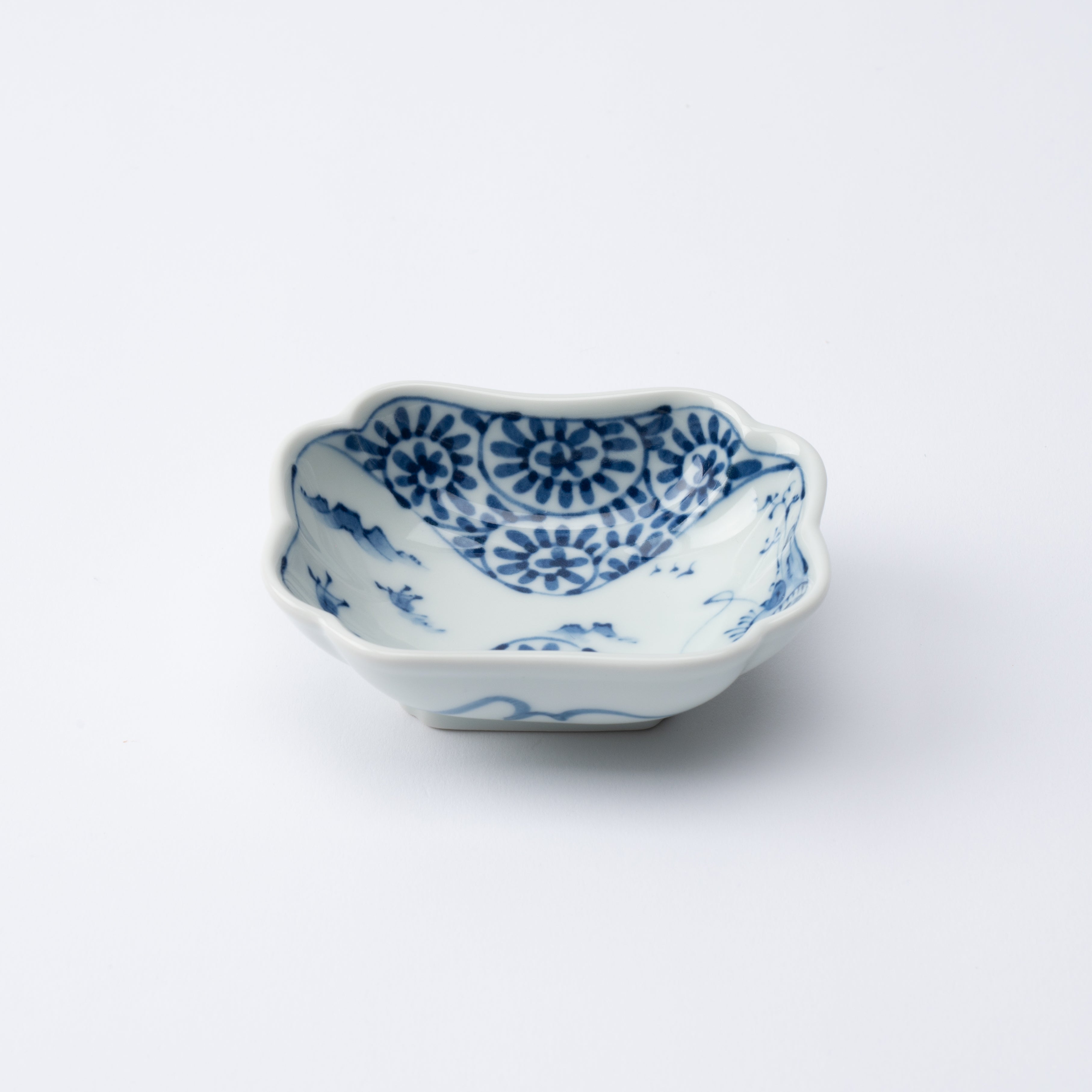 Rectangular Landscape and Vines Kobachi Small Bowl