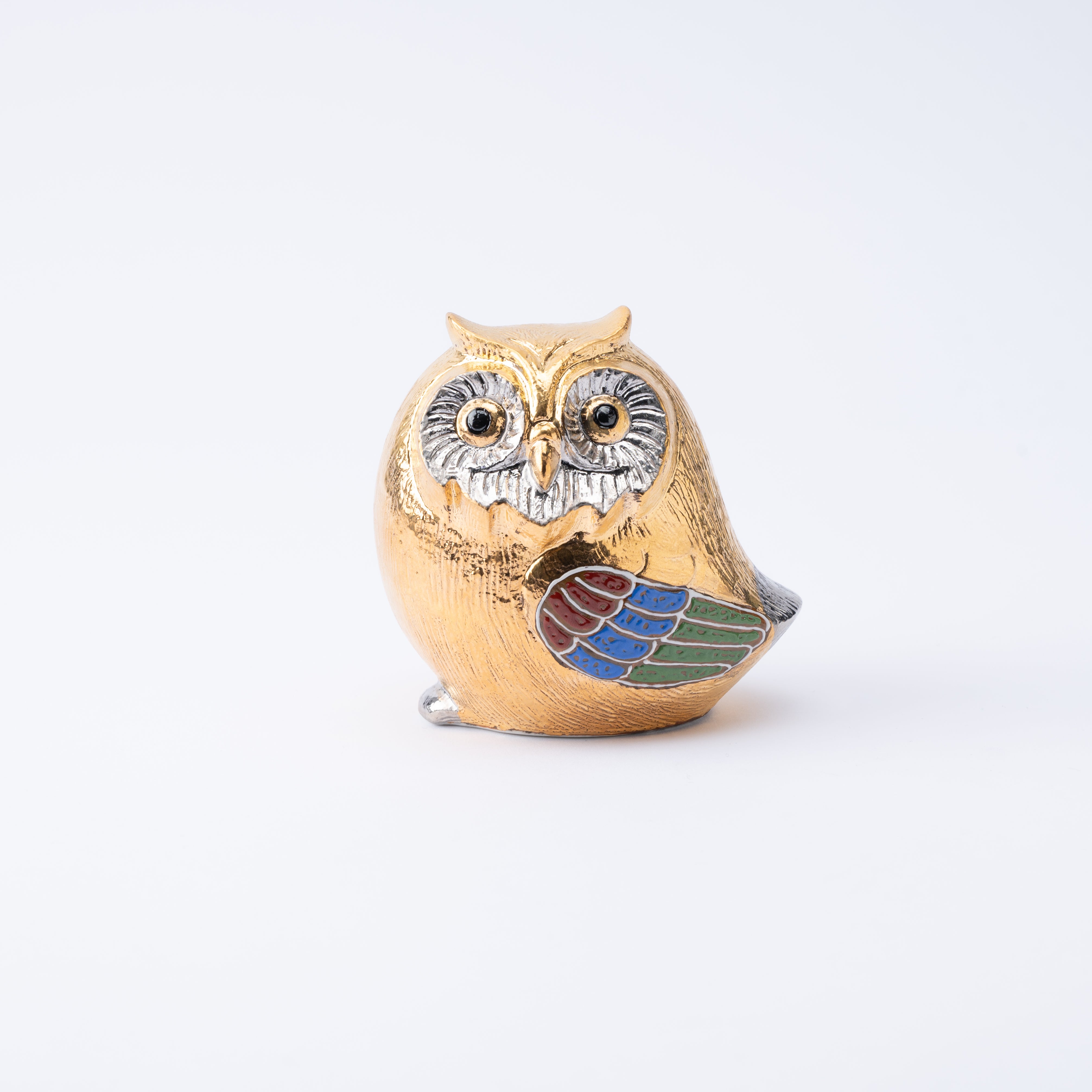 Choho Kiln Gold Kutani Owl Figurine