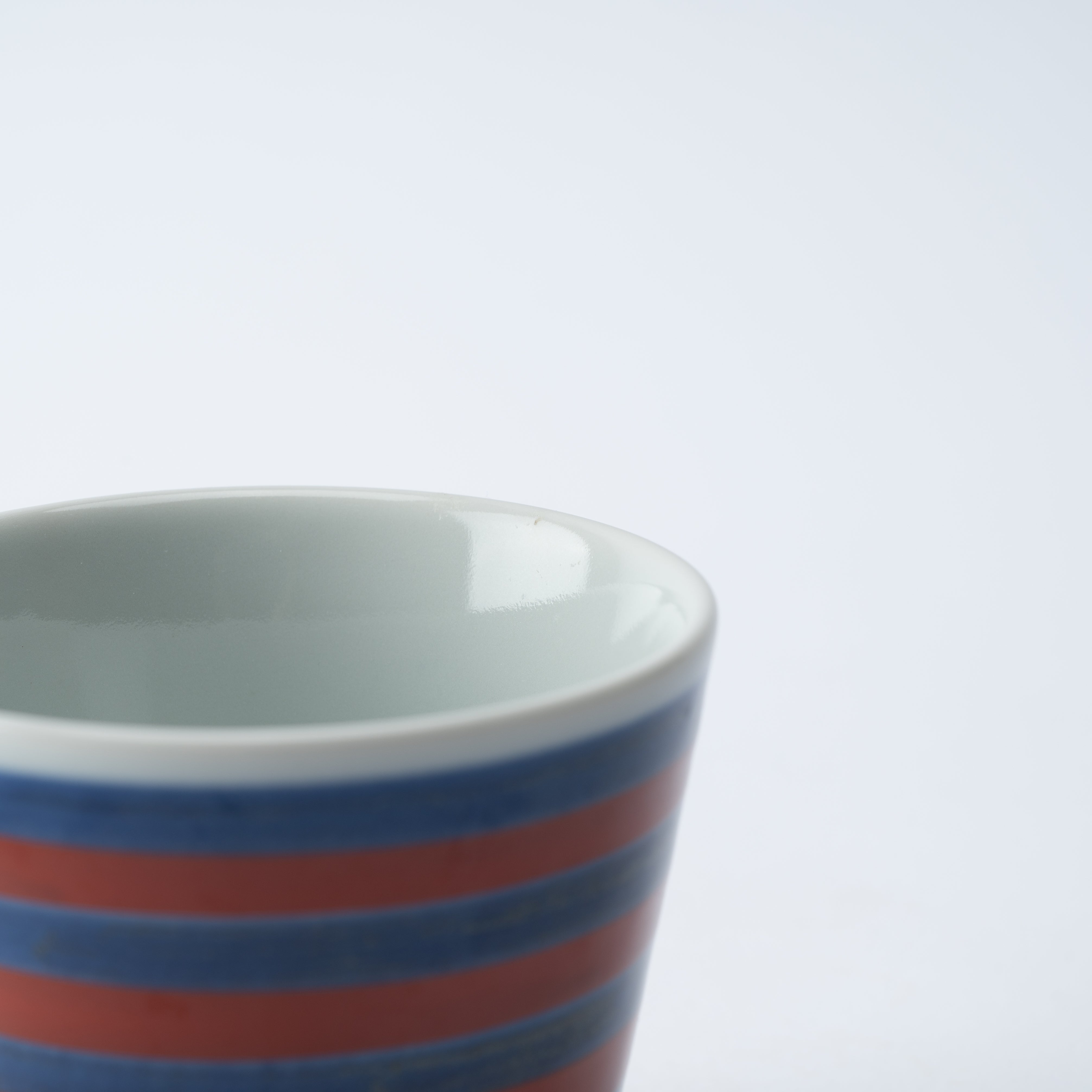 Blue and Red-Lined Soba Choko Cup