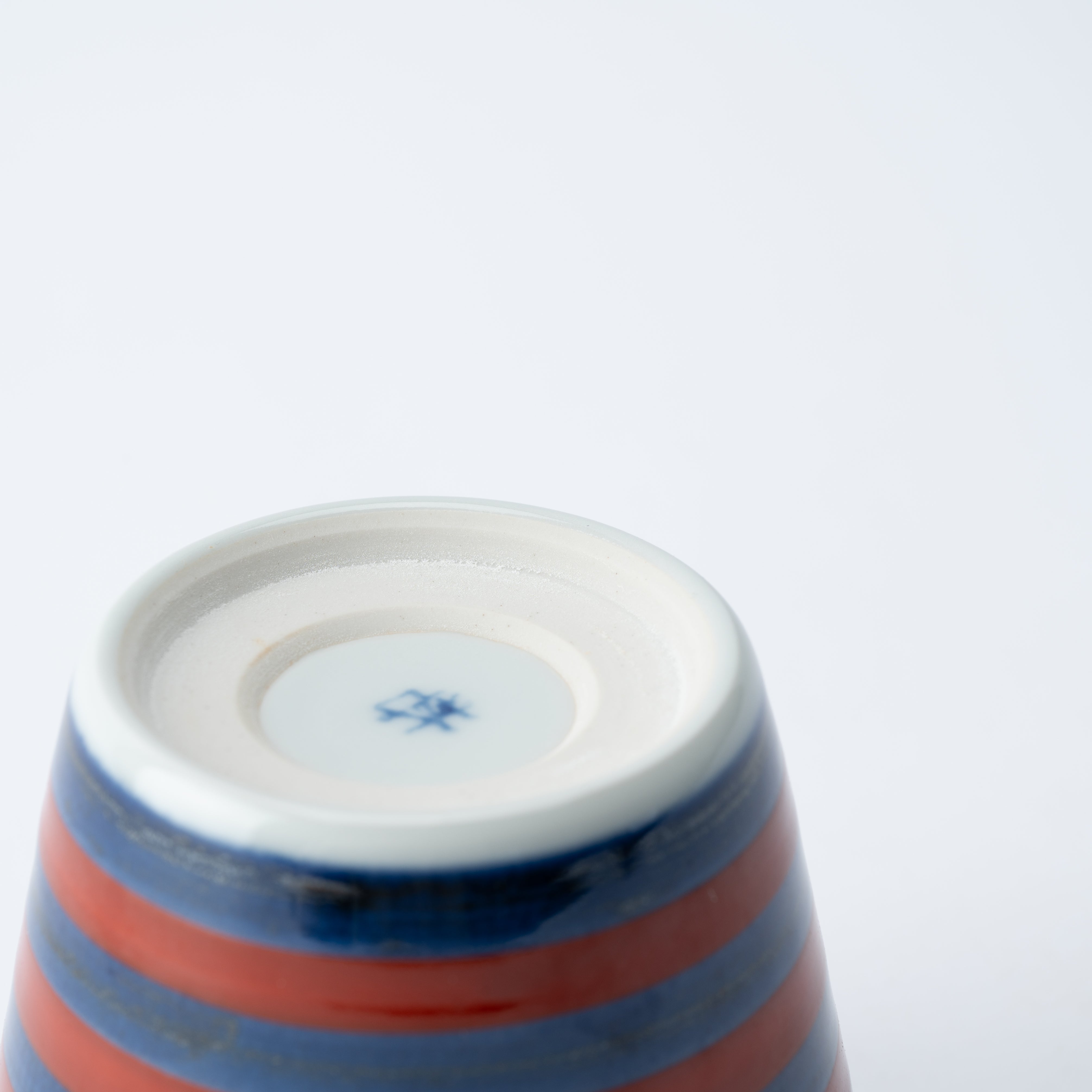 Blue and Red-Lined Soba Choko Cup