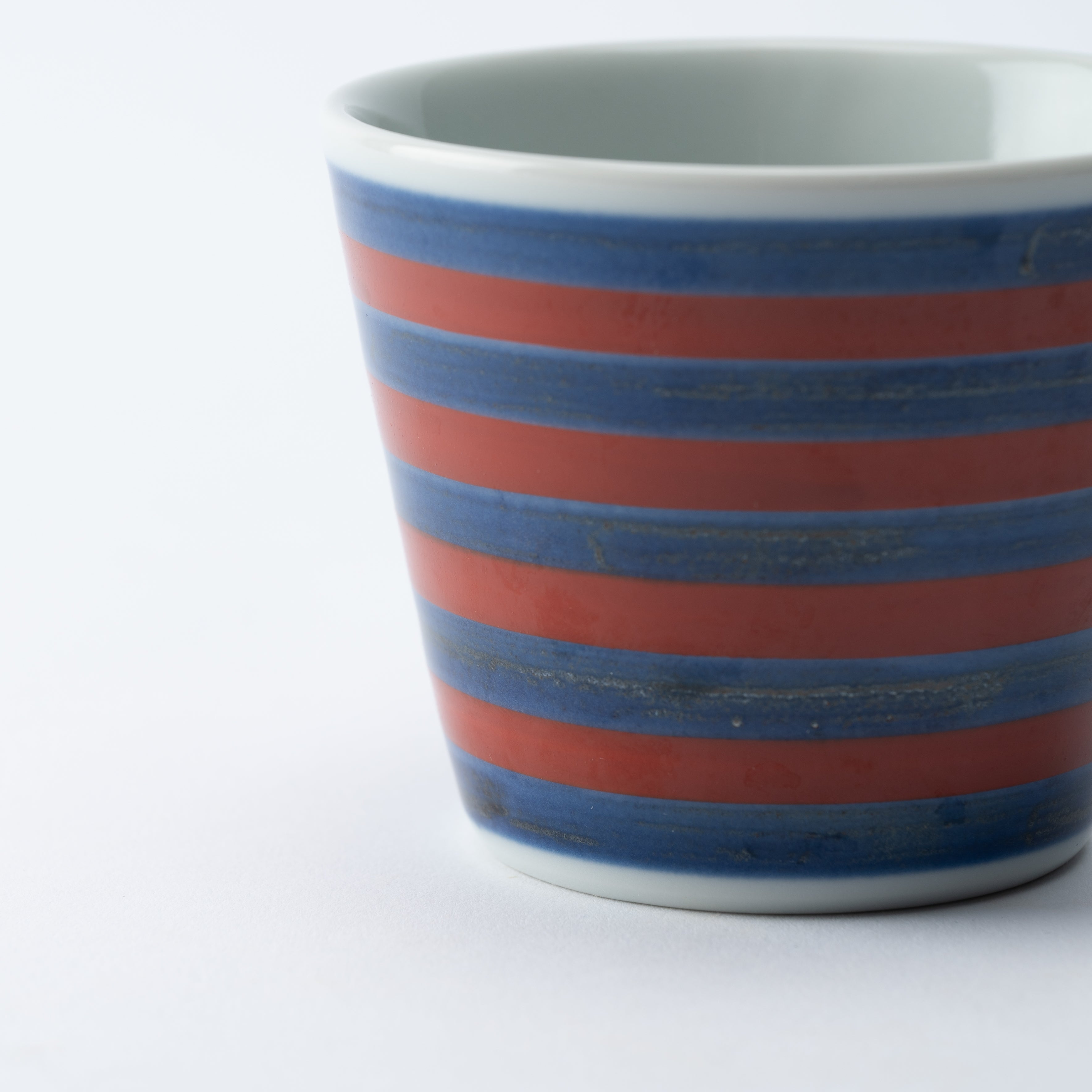 Blue and Red-Lined Soba Choko Cup