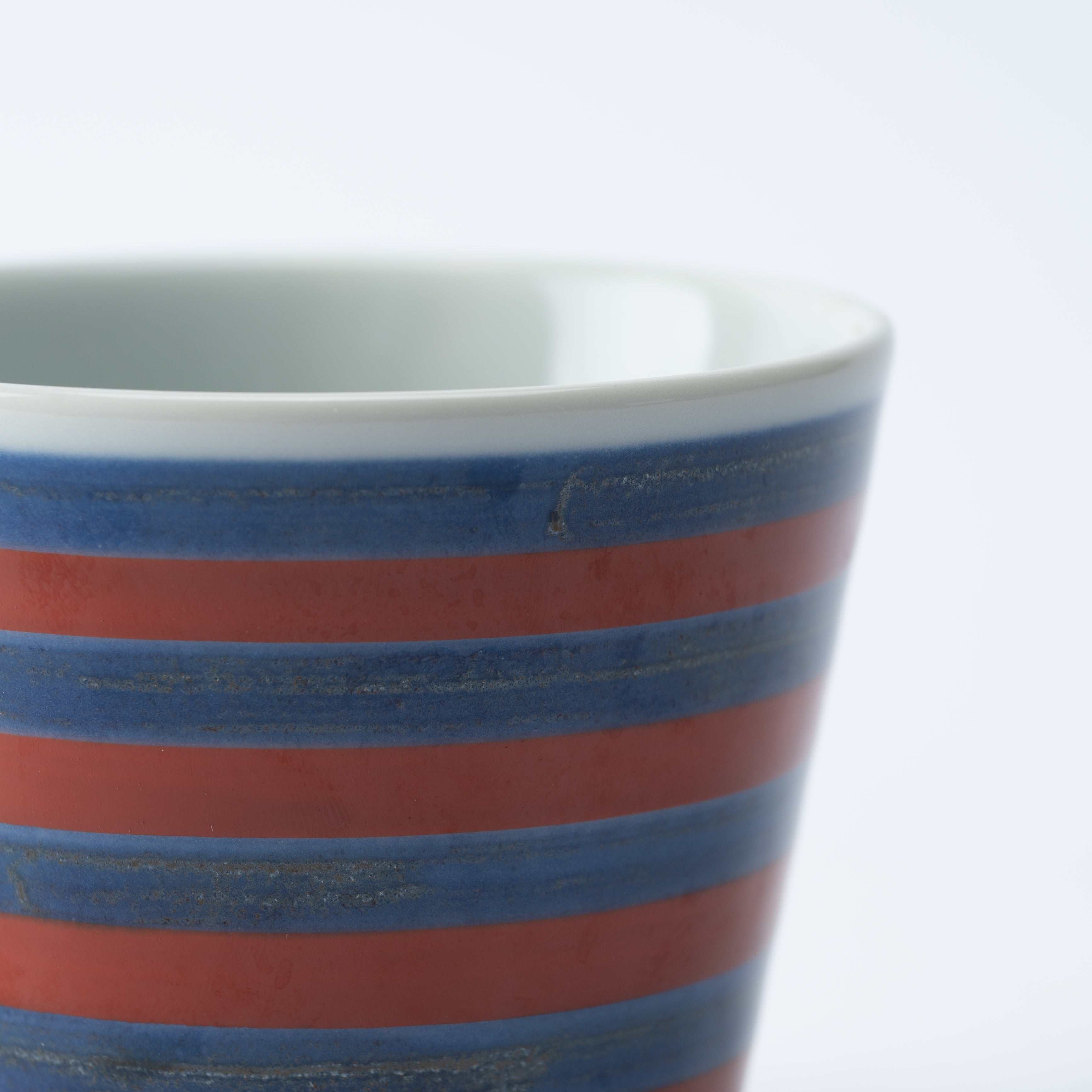 Blue and Red-Lined Soba Choko Cup