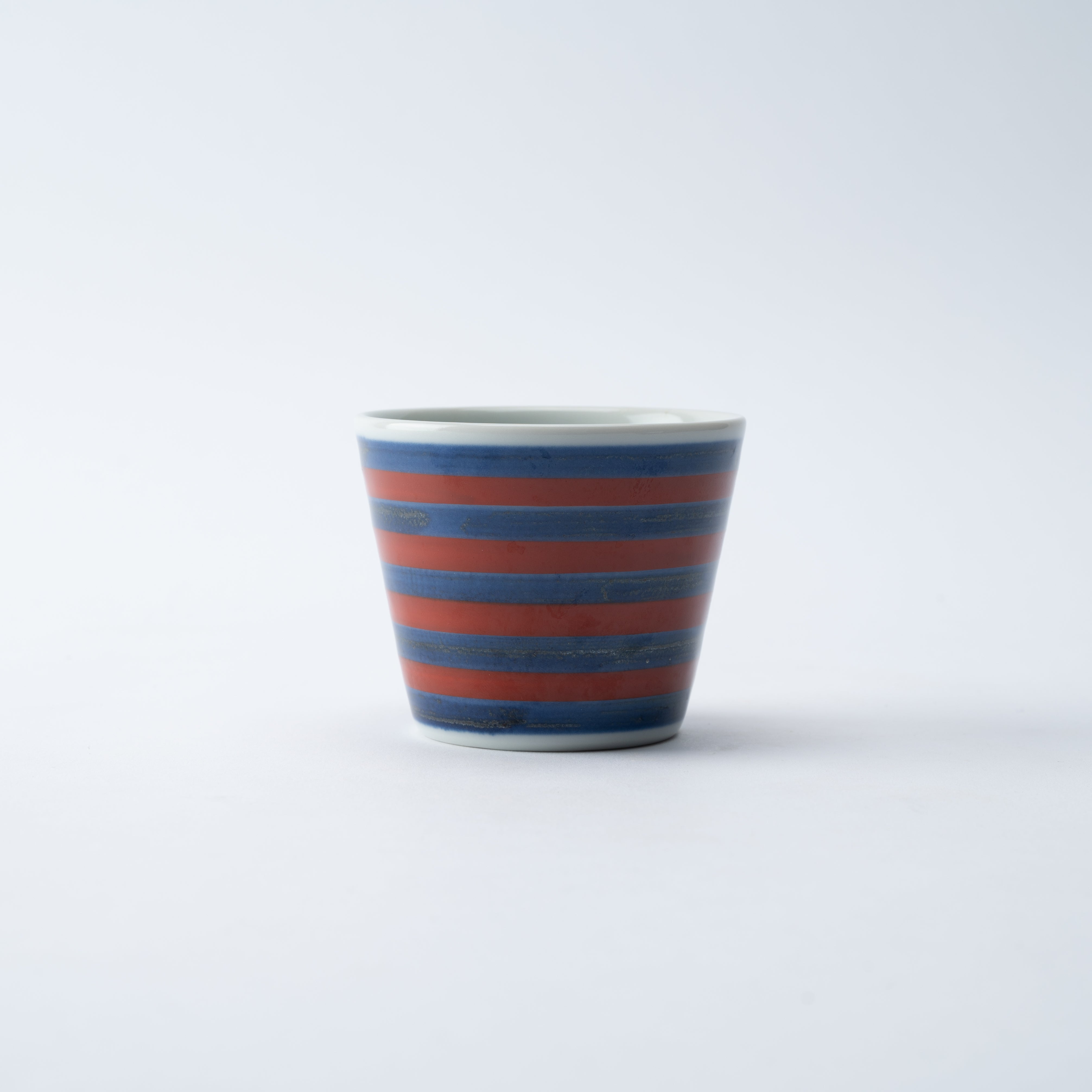 Blue and Red-Lined Soba Choko Cup