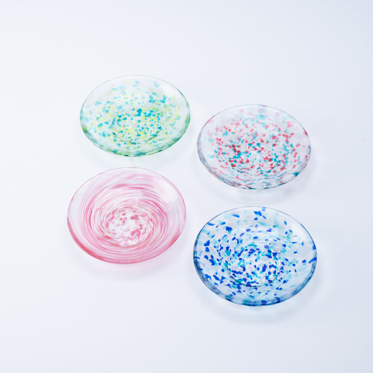 Tsugaru Vidro Joyful Colors Side Plate Set – Japanese Glassware