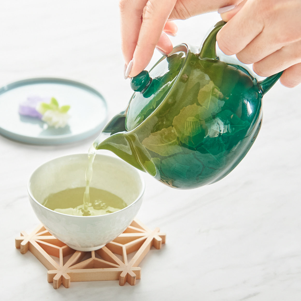 Ginsai Camellia Japanese Teapot