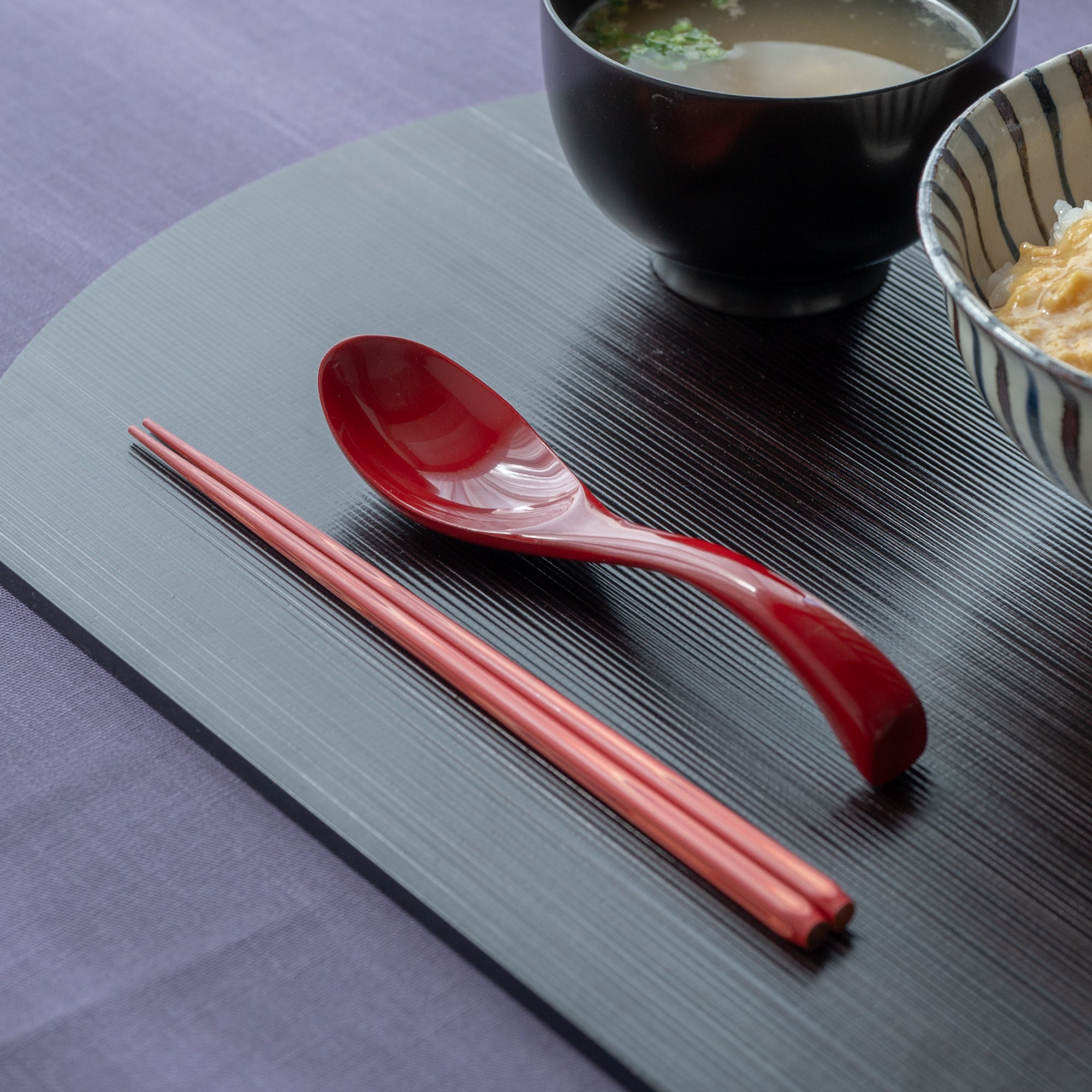 Curved Lacquered Ramen Spoon