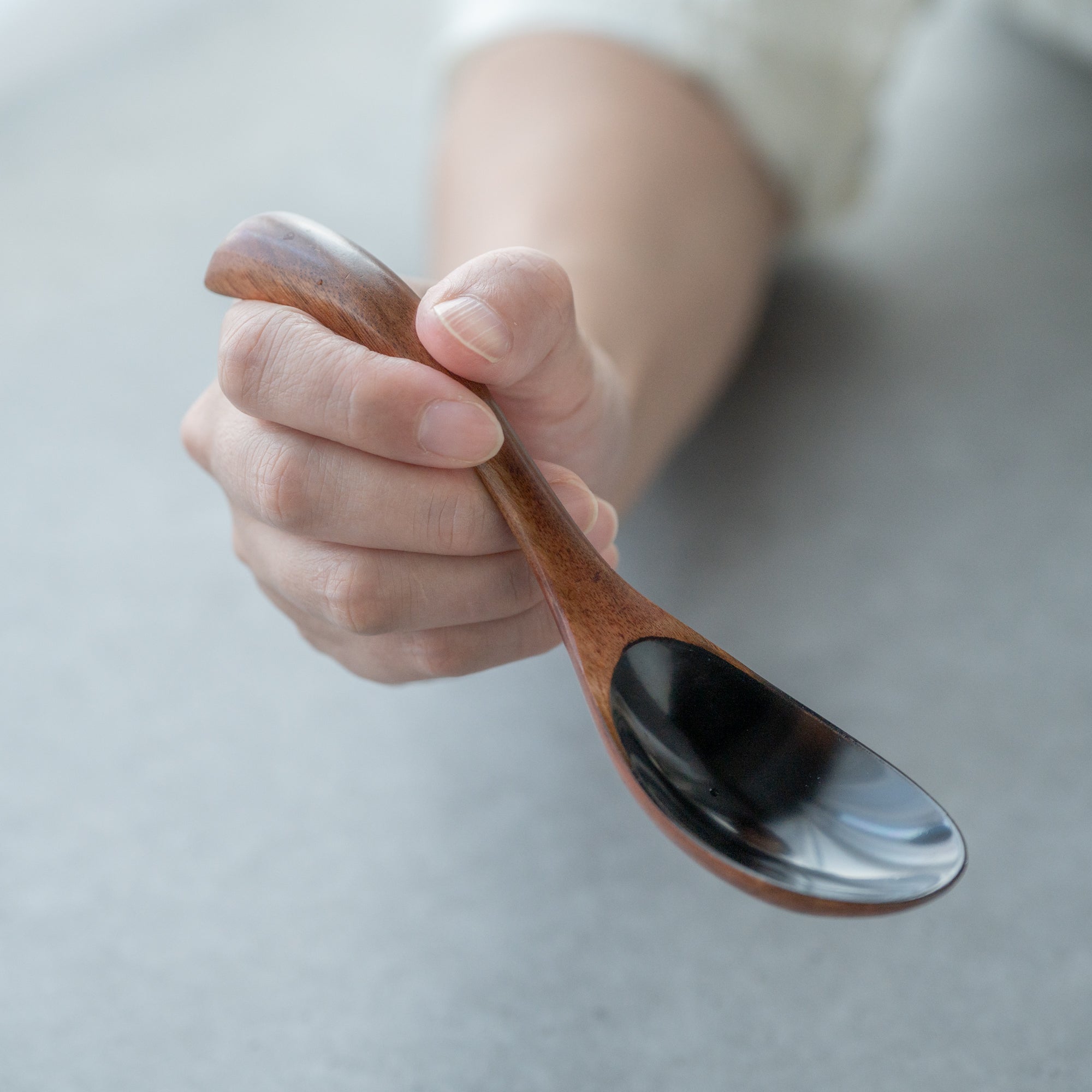 Curved Lacquered-Bowl Ramen Spoon