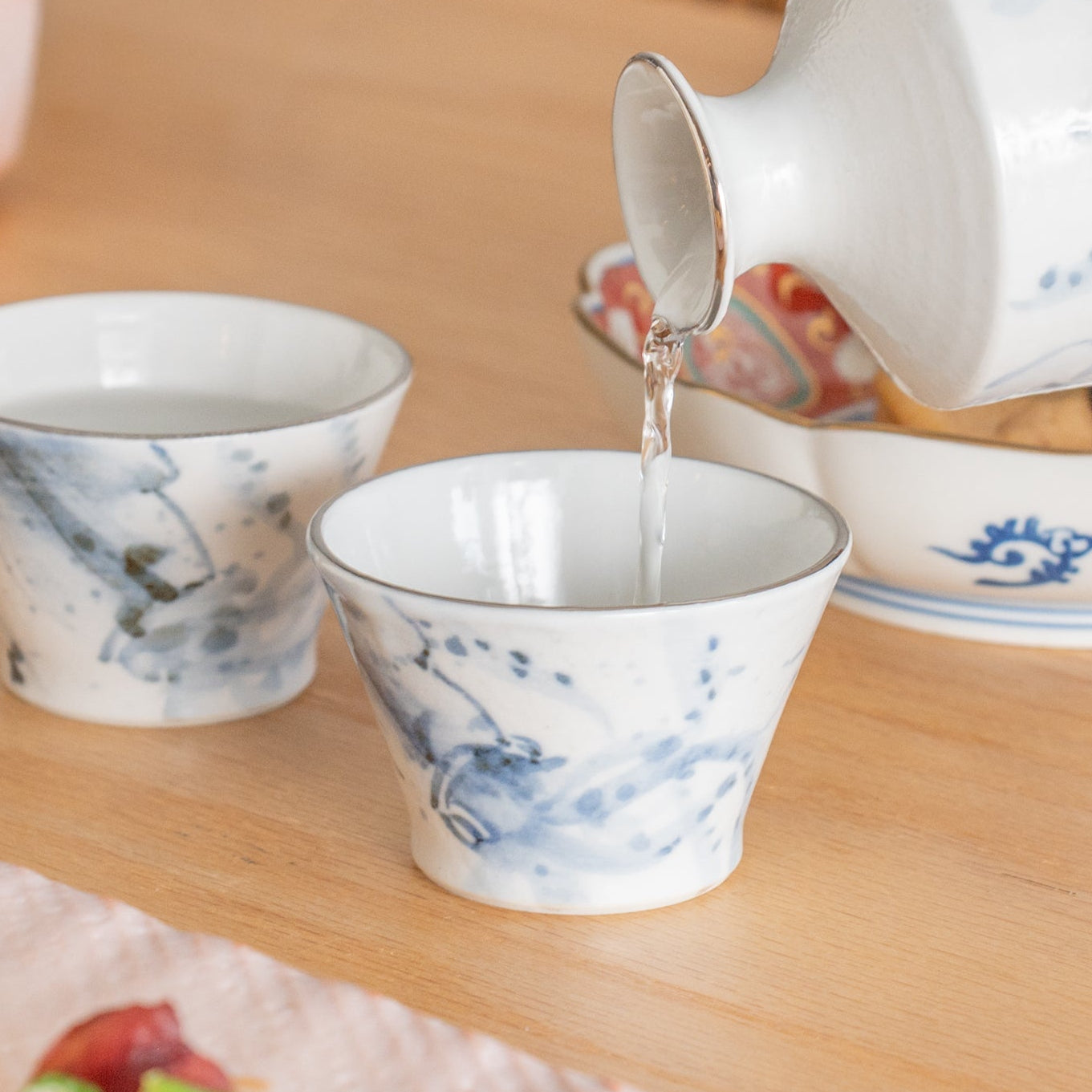 Sea Creatures in Blue Sake Set