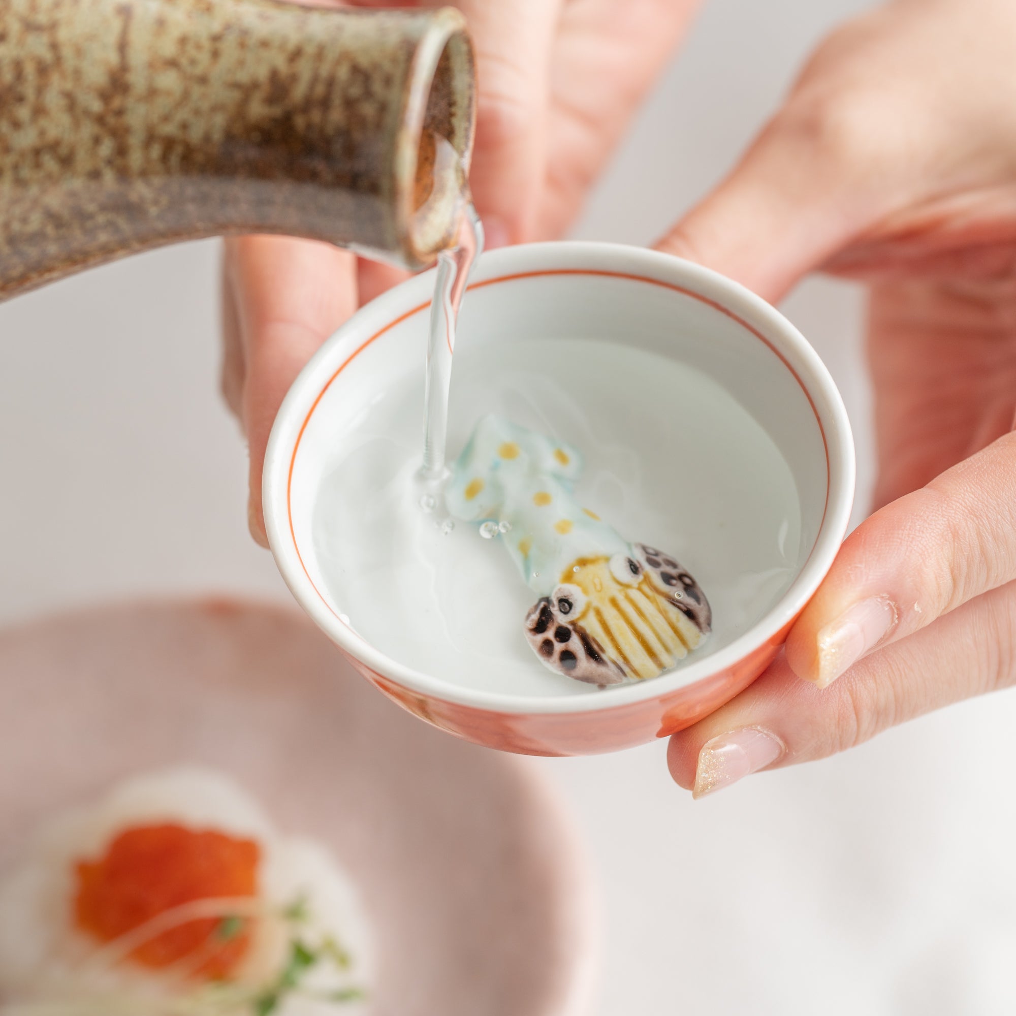 Swimming Sea Creature Sakazuki Flat Sake Cup