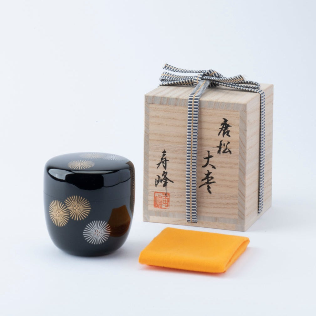 Gold and Silver Larch Tree Natsume Matcha Container