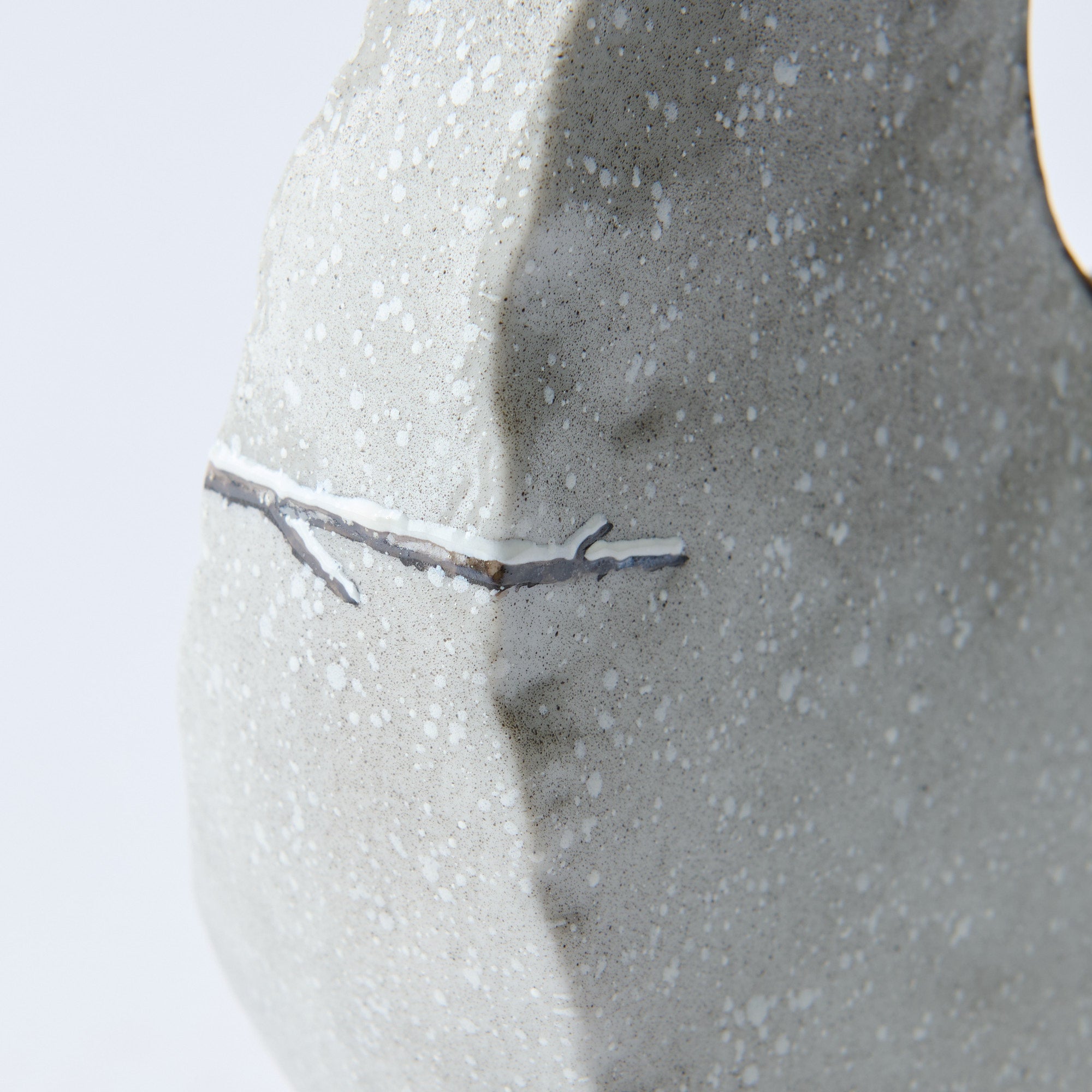 Snow and Sparrows Round-Window Japanese Flower Vase