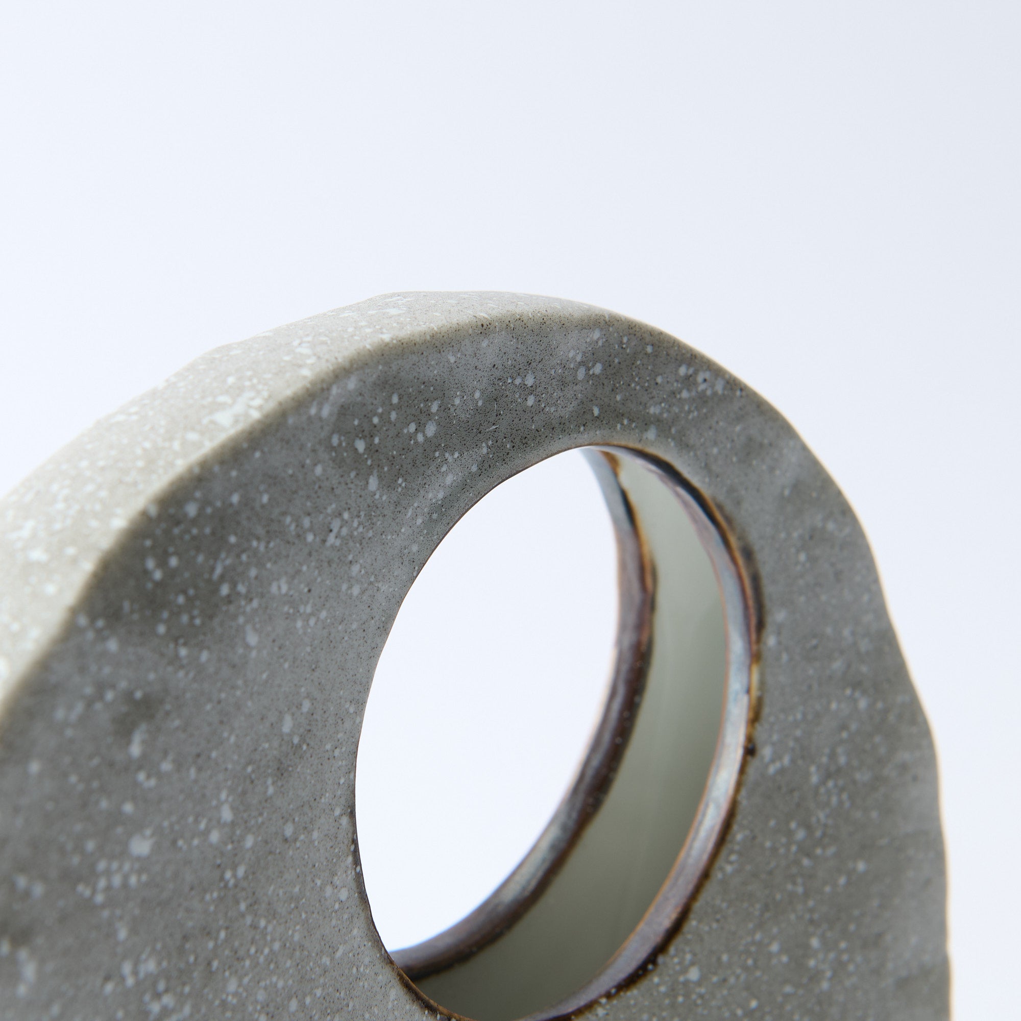 Snow and Sparrows Round-Window Japanese Flower Vase