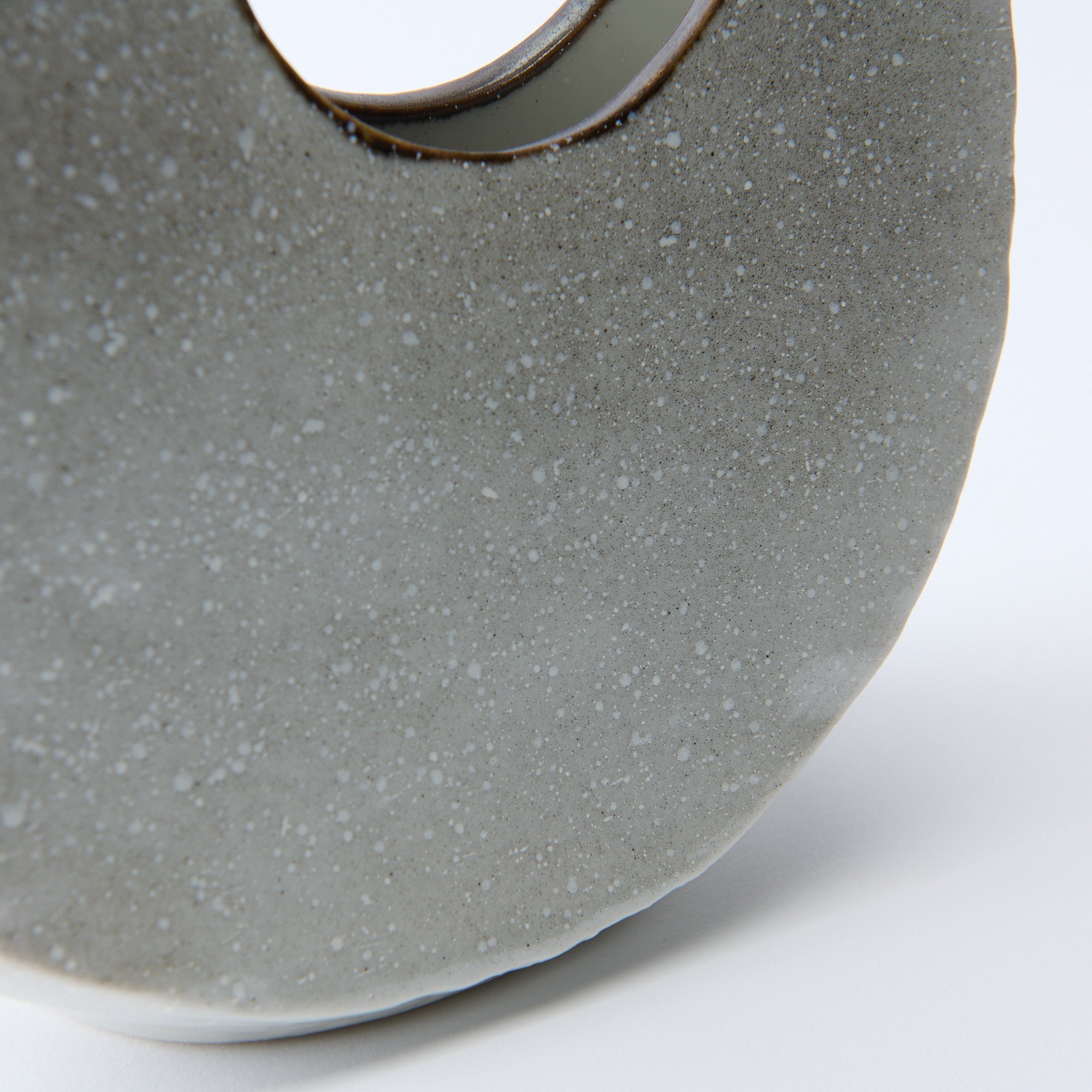 Snow and Sparrows Round-Window Japanese Flower Vase