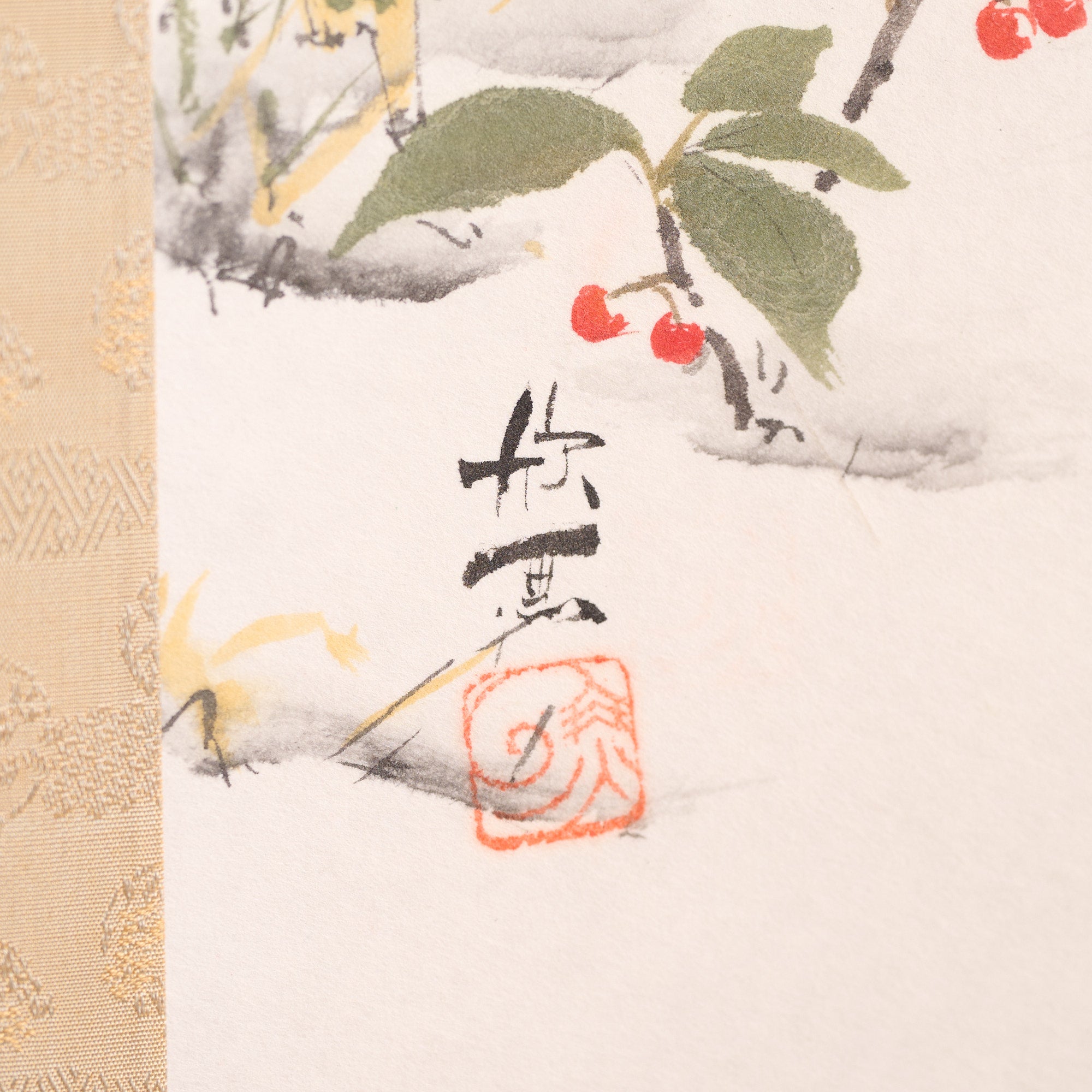 The Glancing-Back Cat Kakejiku Hanging Scroll