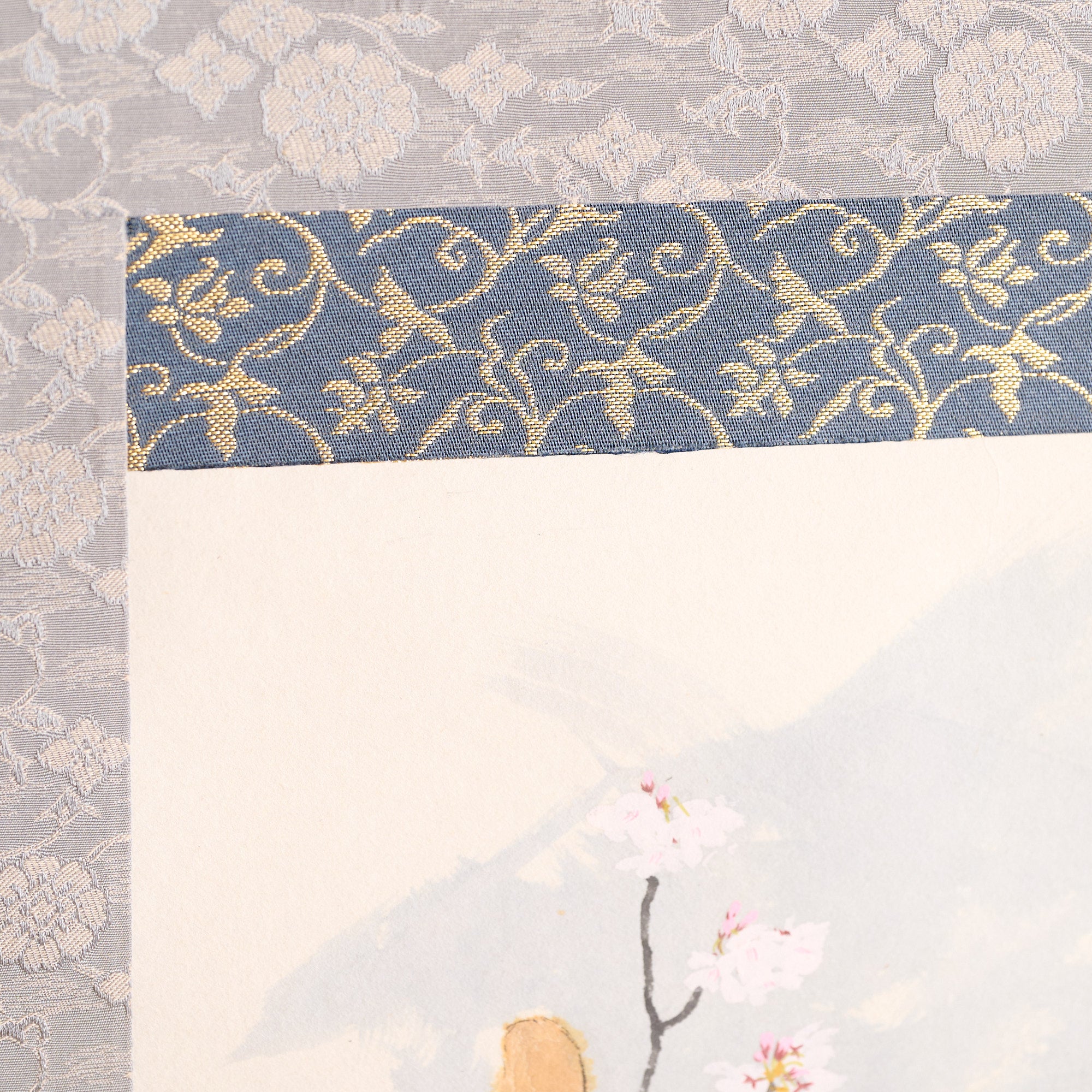 Cat and Sakura Kakejiku Hanging Scroll