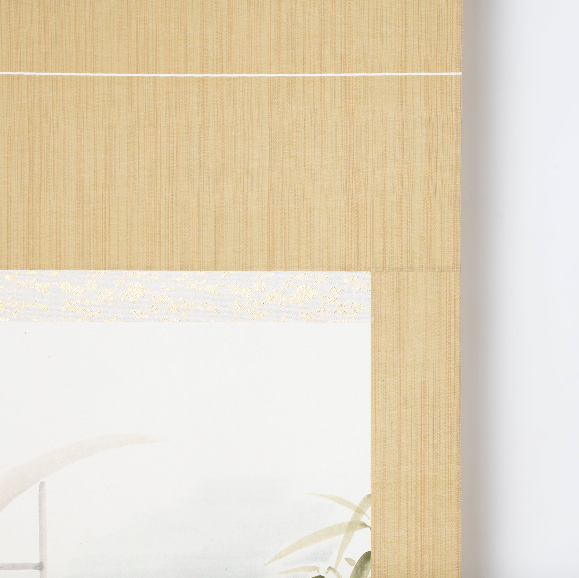 Sparrows and Bamboo with Calligraphy Kakejiku Hanging Scroll