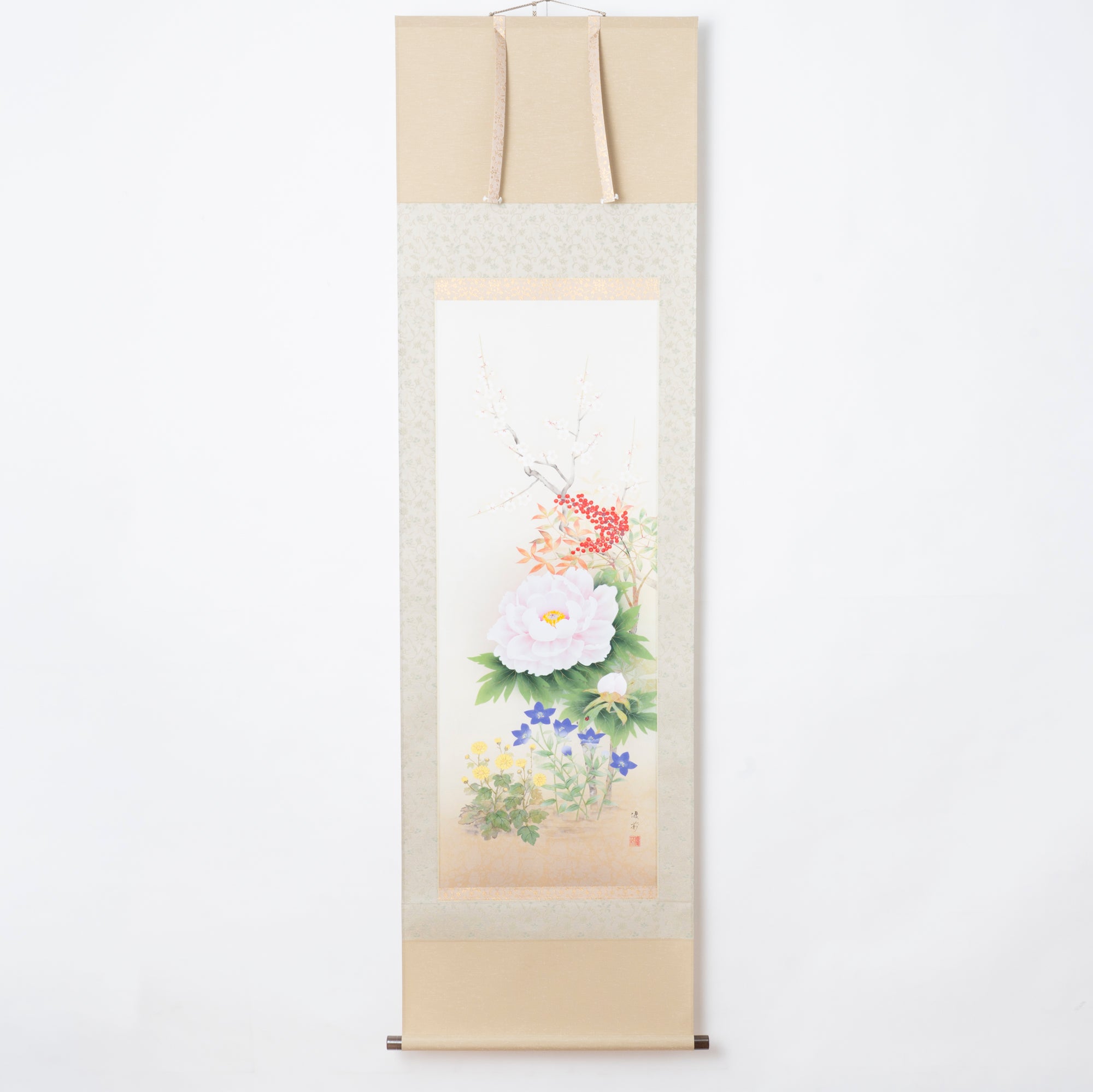 Flowers of the Four Seasons Kakejiku Hanging Scroll