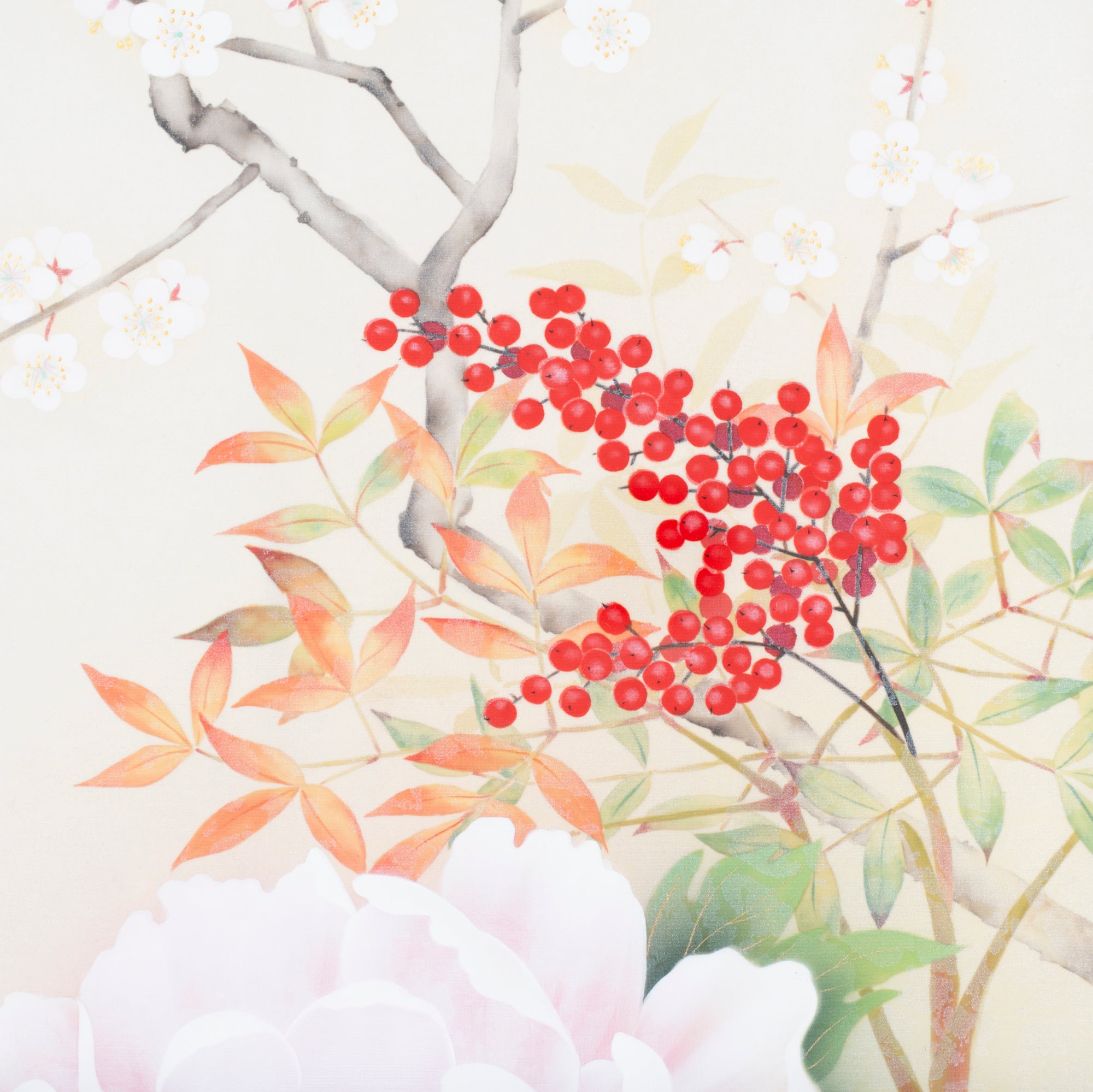 Flowers of the Four Seasons Kakejiku Hanging Scroll