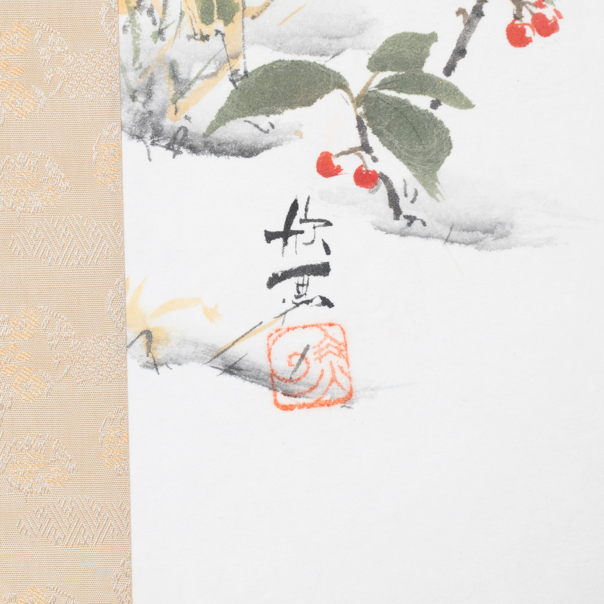 The Glancing-Back Cat Kakejiku Hanging Scroll