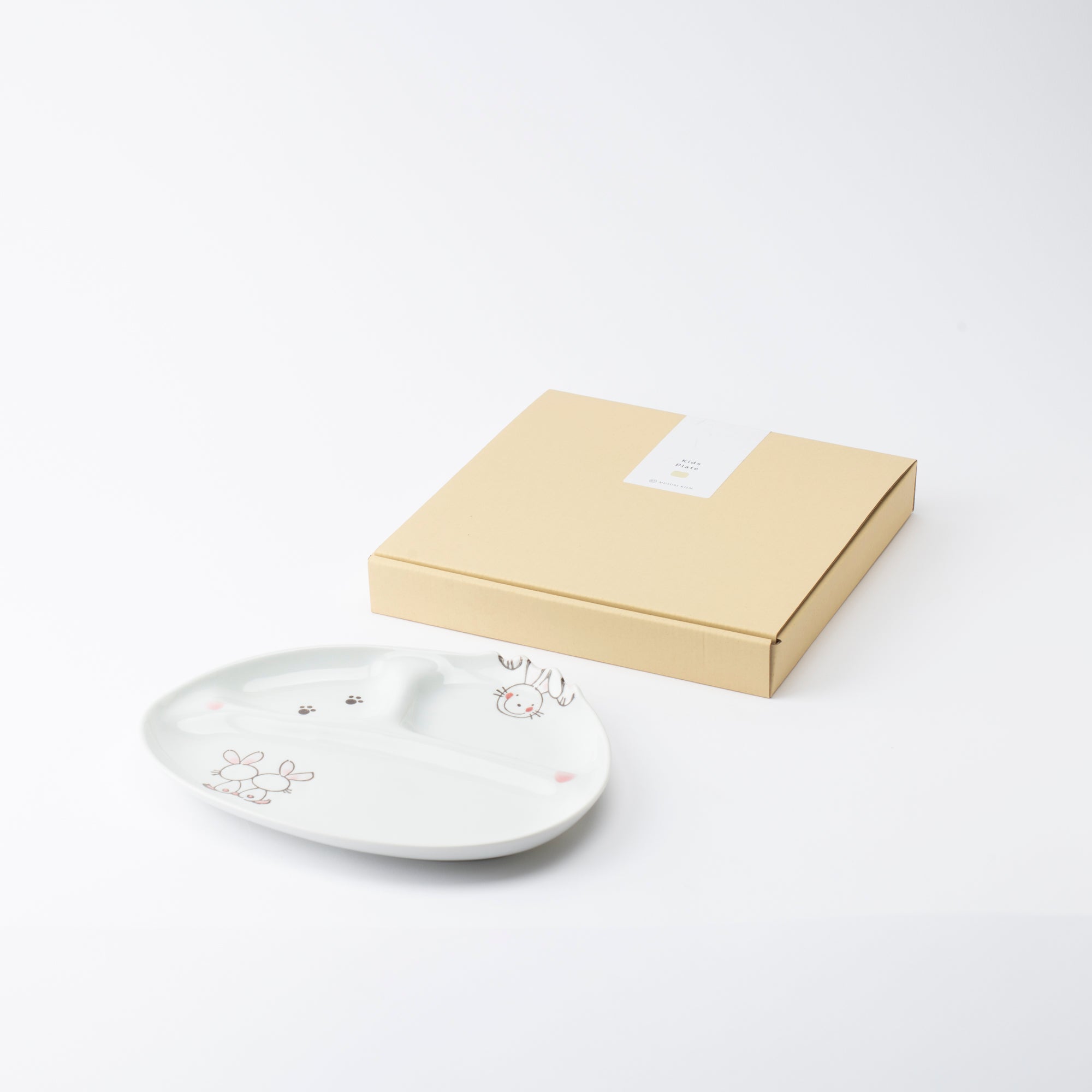 Plato dividido infantil con diseño de gato