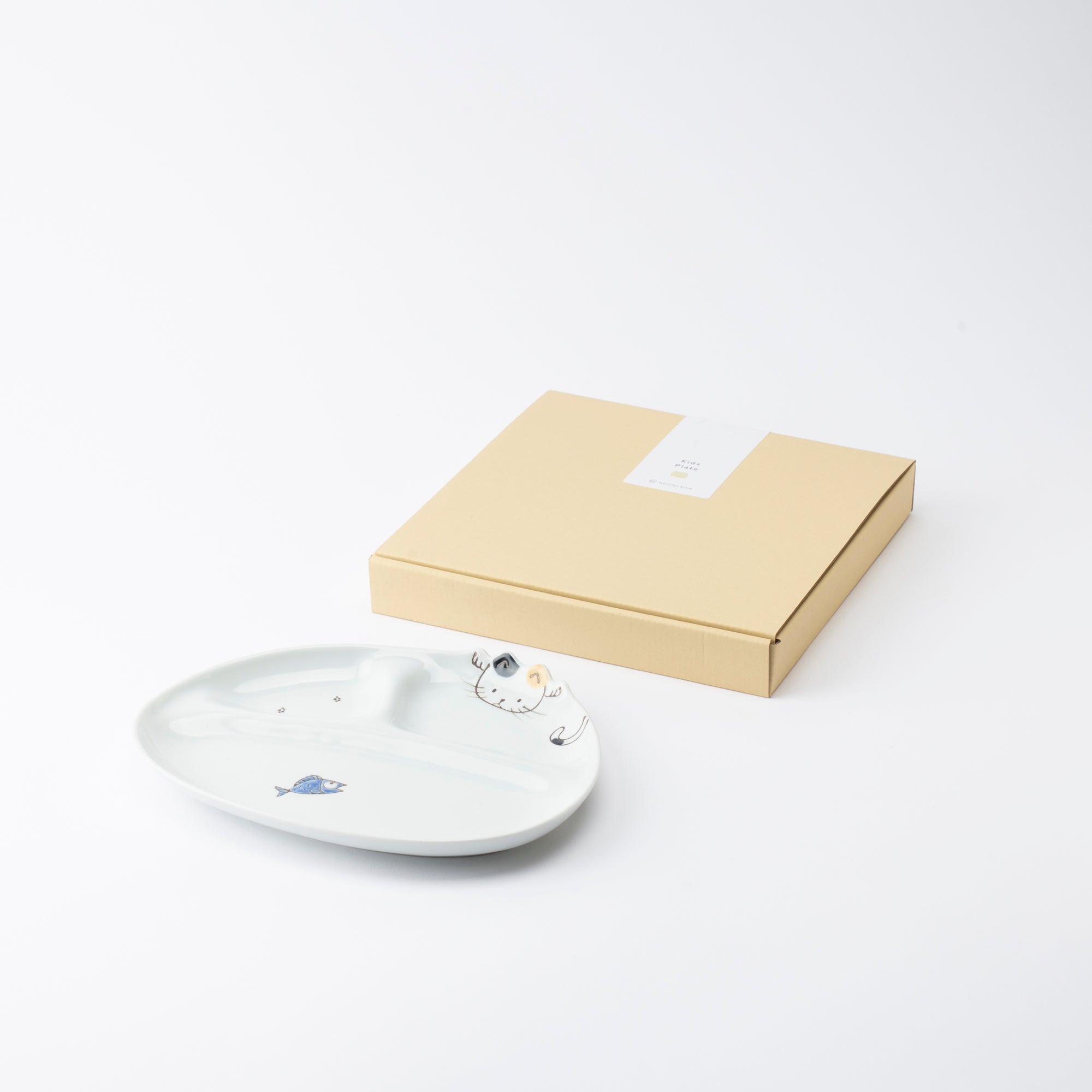 Plato dividido infantil con diseño de gato