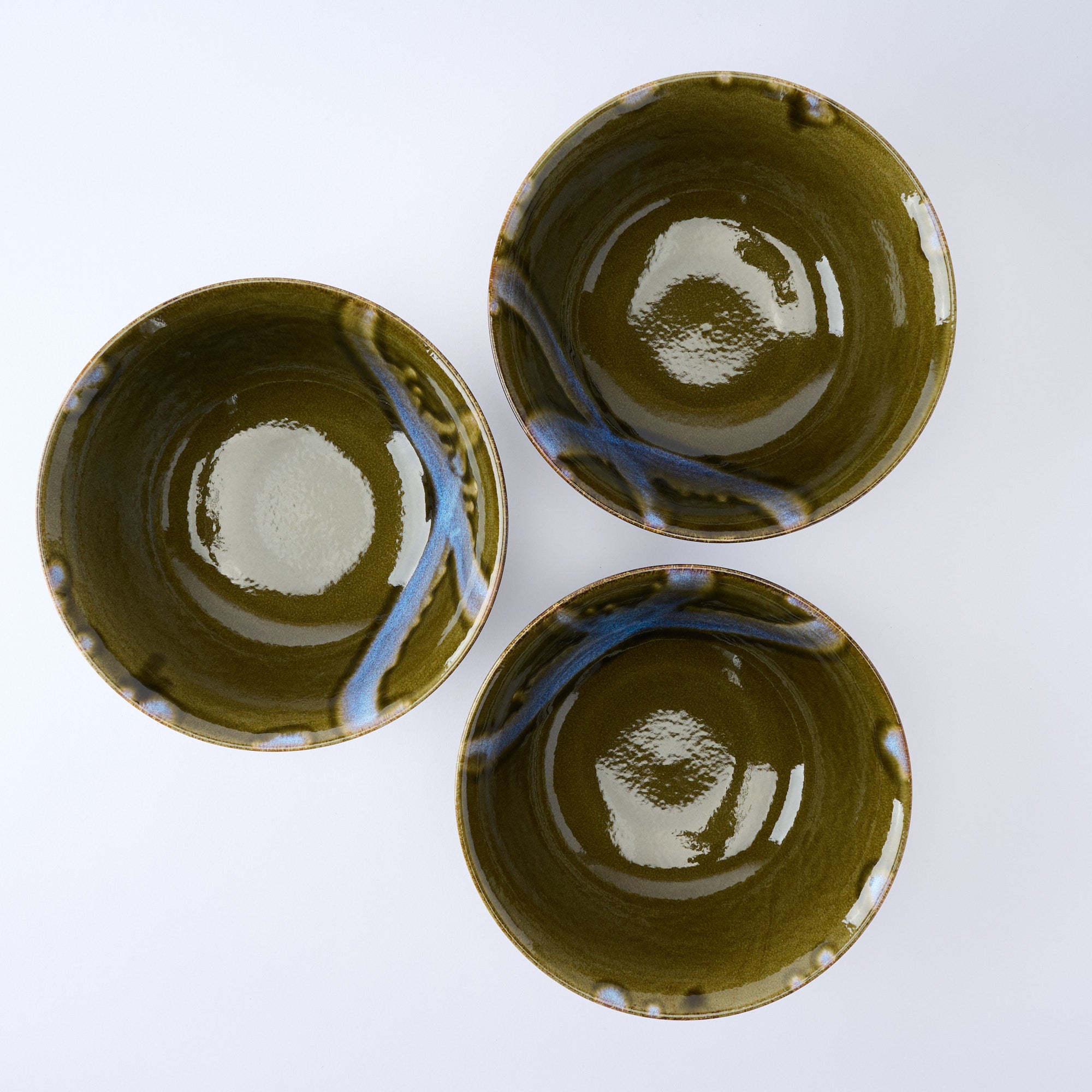 Blue Stroke Green Ramen Bowl 8.9 IN