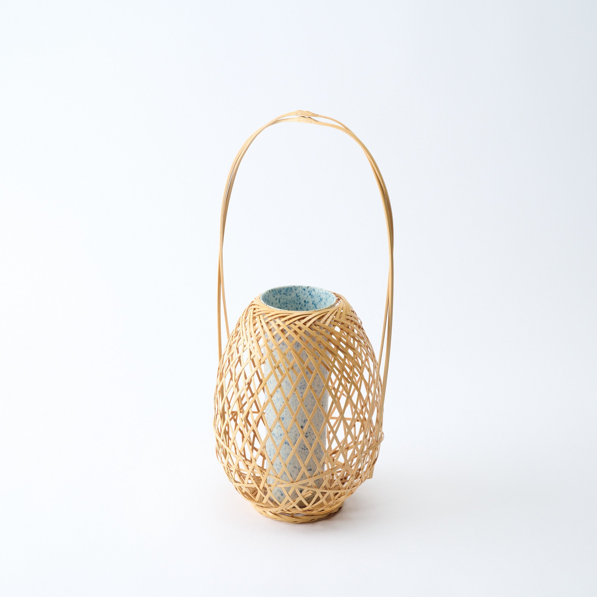 Oval Basketry Japanese Flower Vase