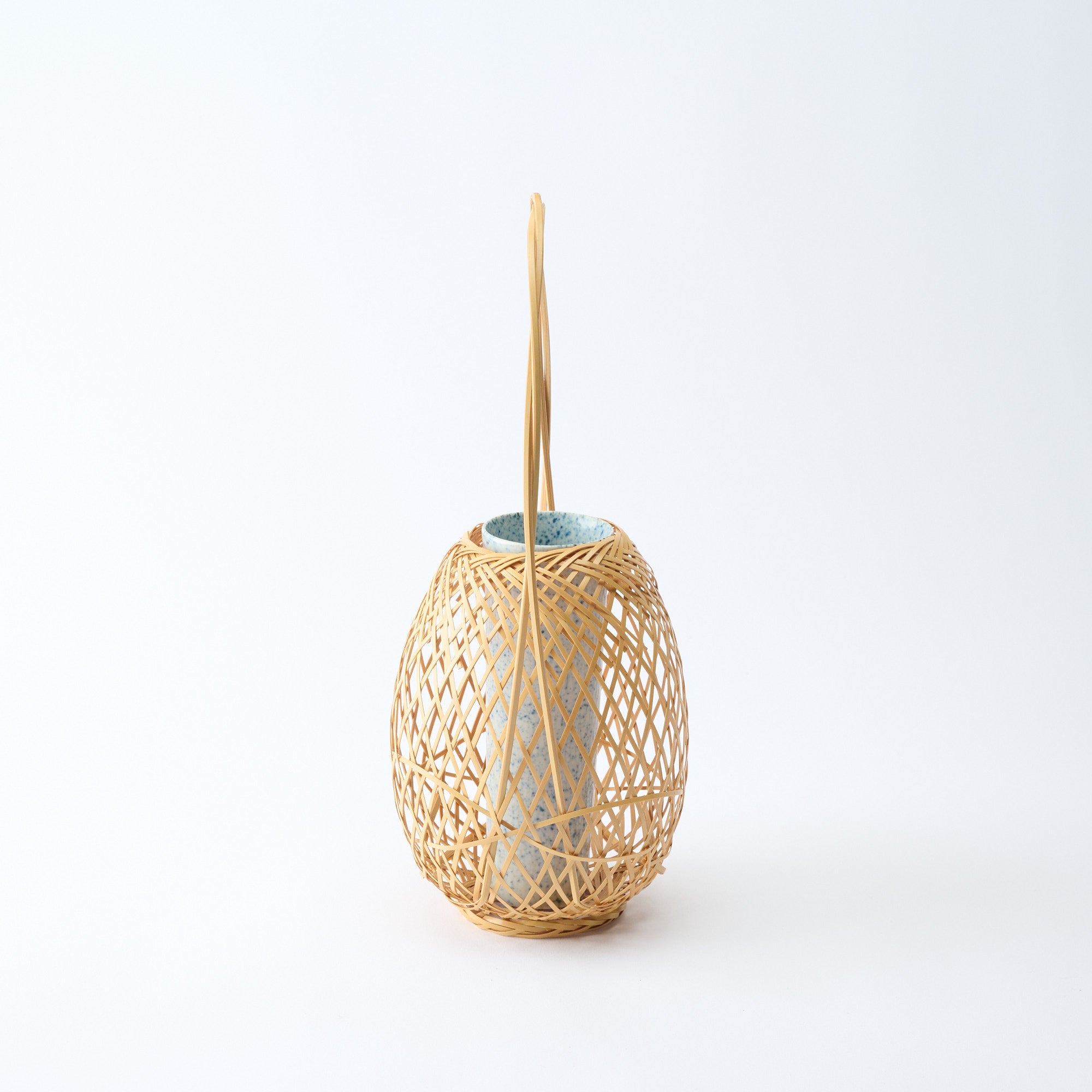 Oval Basketry Japanese Flower Vase
