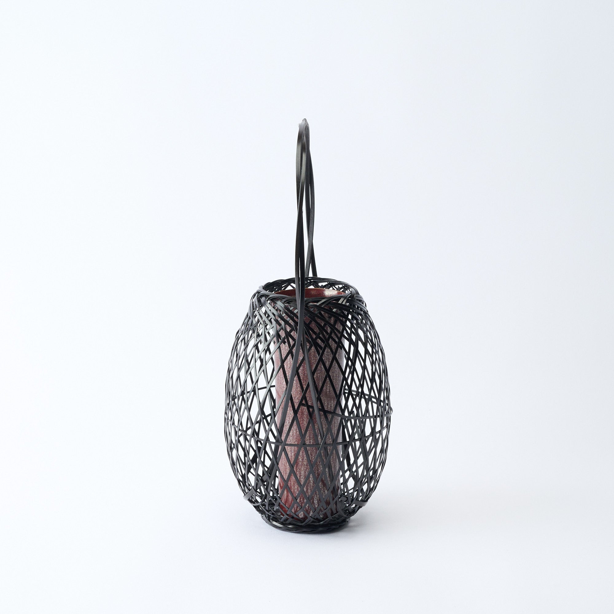 Oval Basketry Japanese Flower Vase