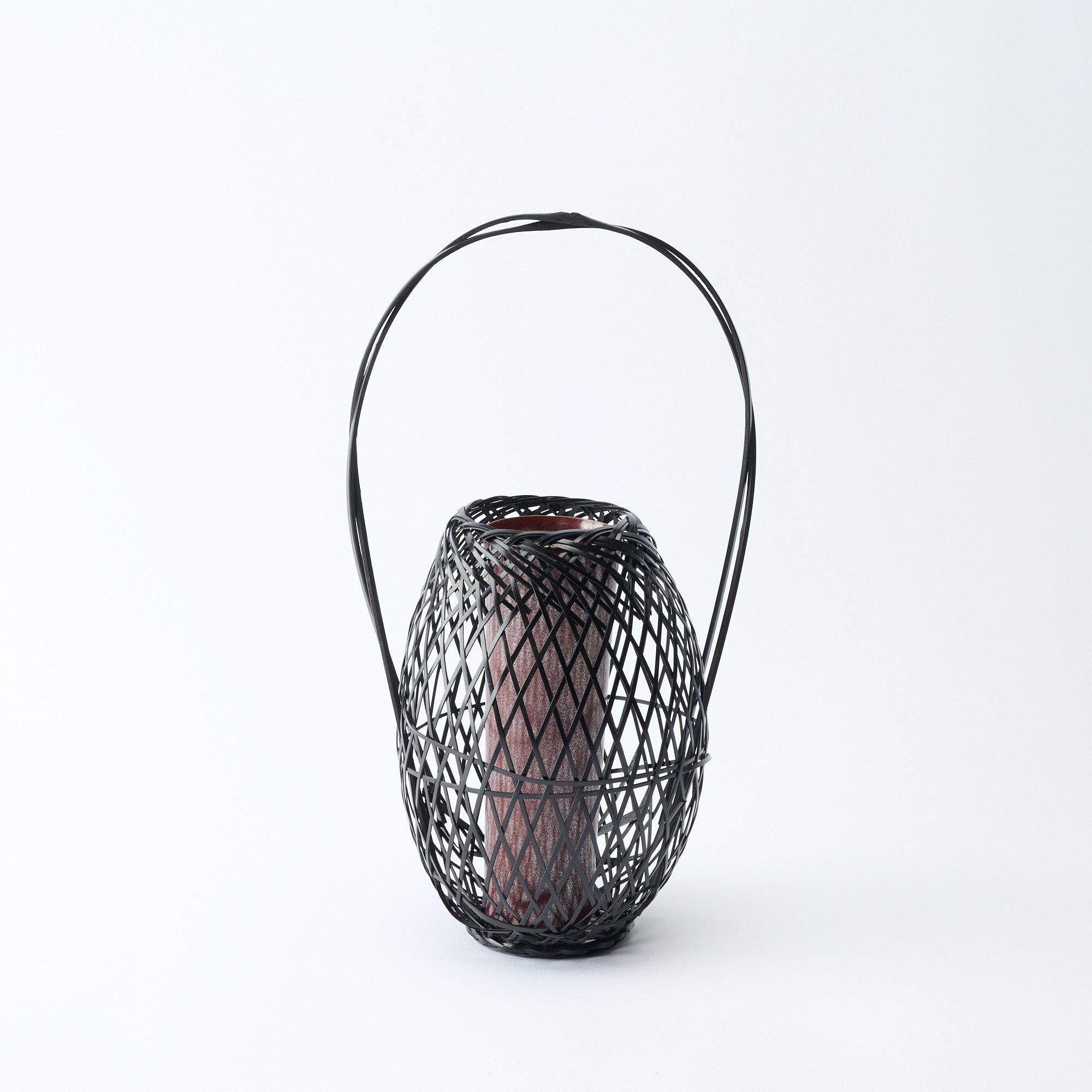 Oval Basketry Japanese Flower Vase