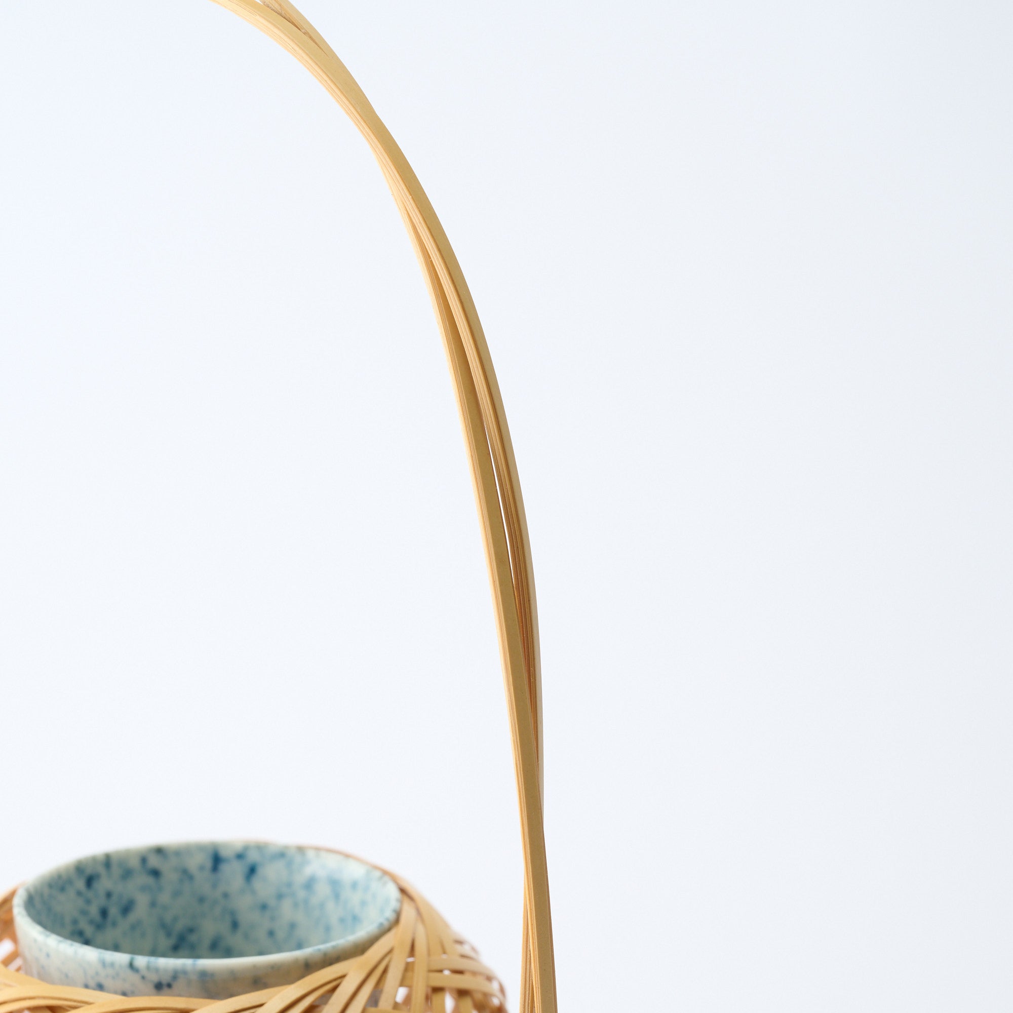 Oval Basketry Japanese Flower Vase