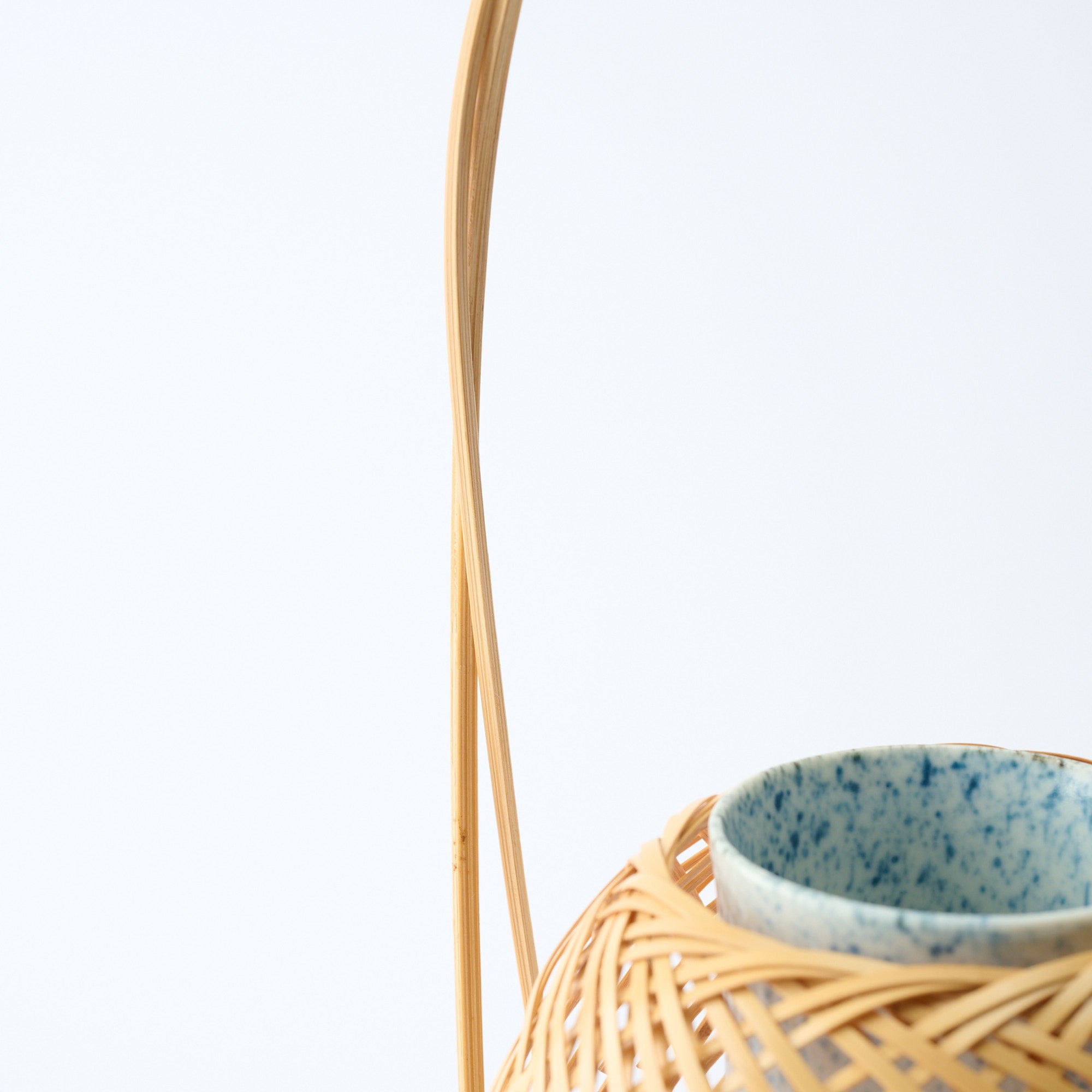 Oval Basketry Japanese Flower Vase