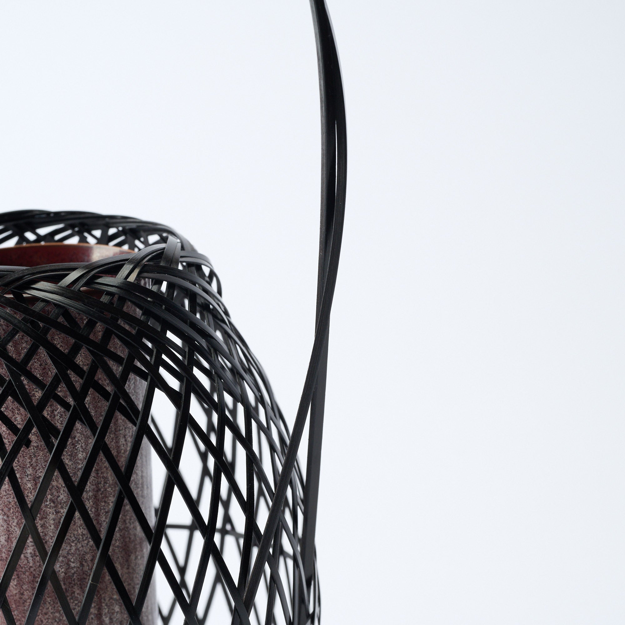 Oval Basketry Japanese Flower Vase