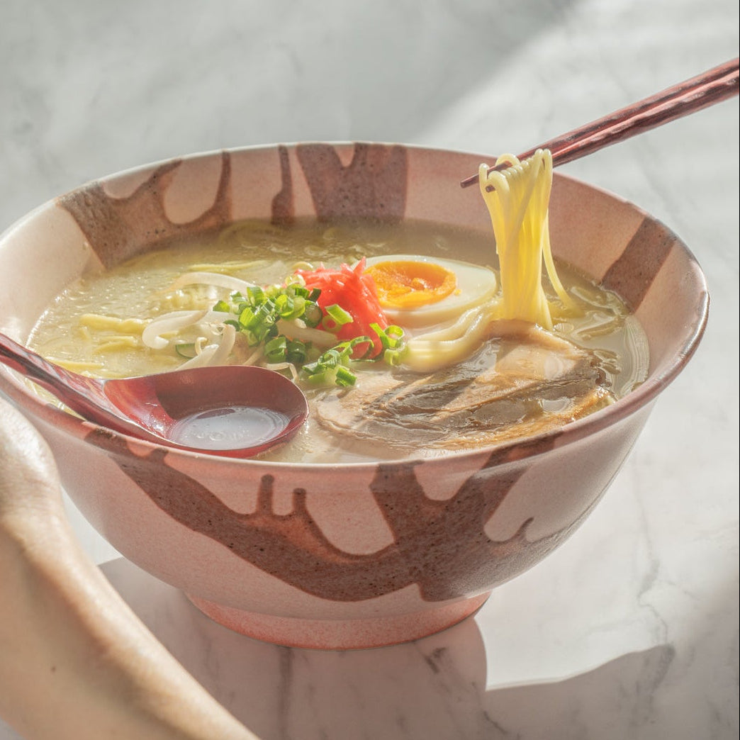Earthy Stroke Pink Ramen Bowl 8.9 IN