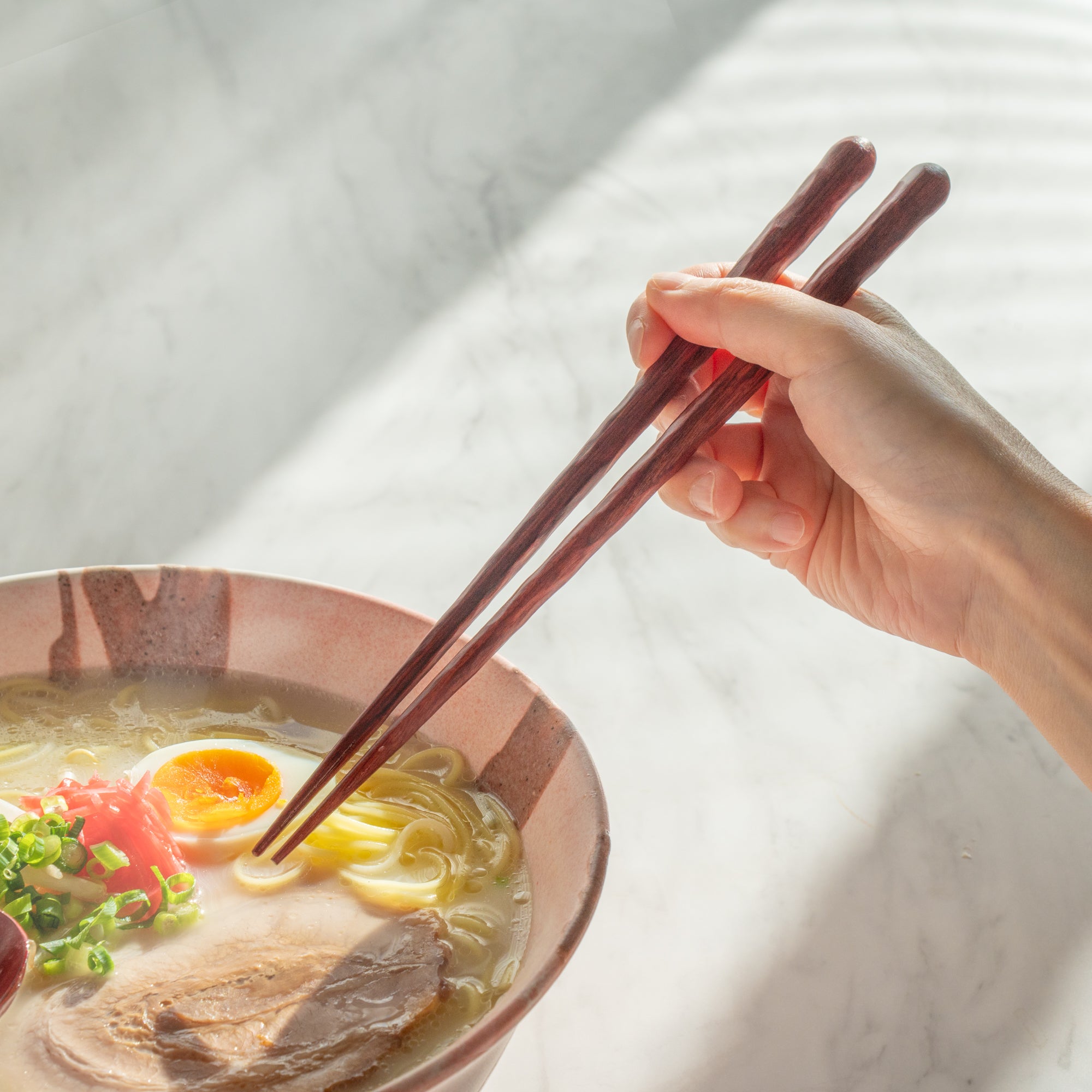 Thick Wavy Grip Wood Grain Chopsticks